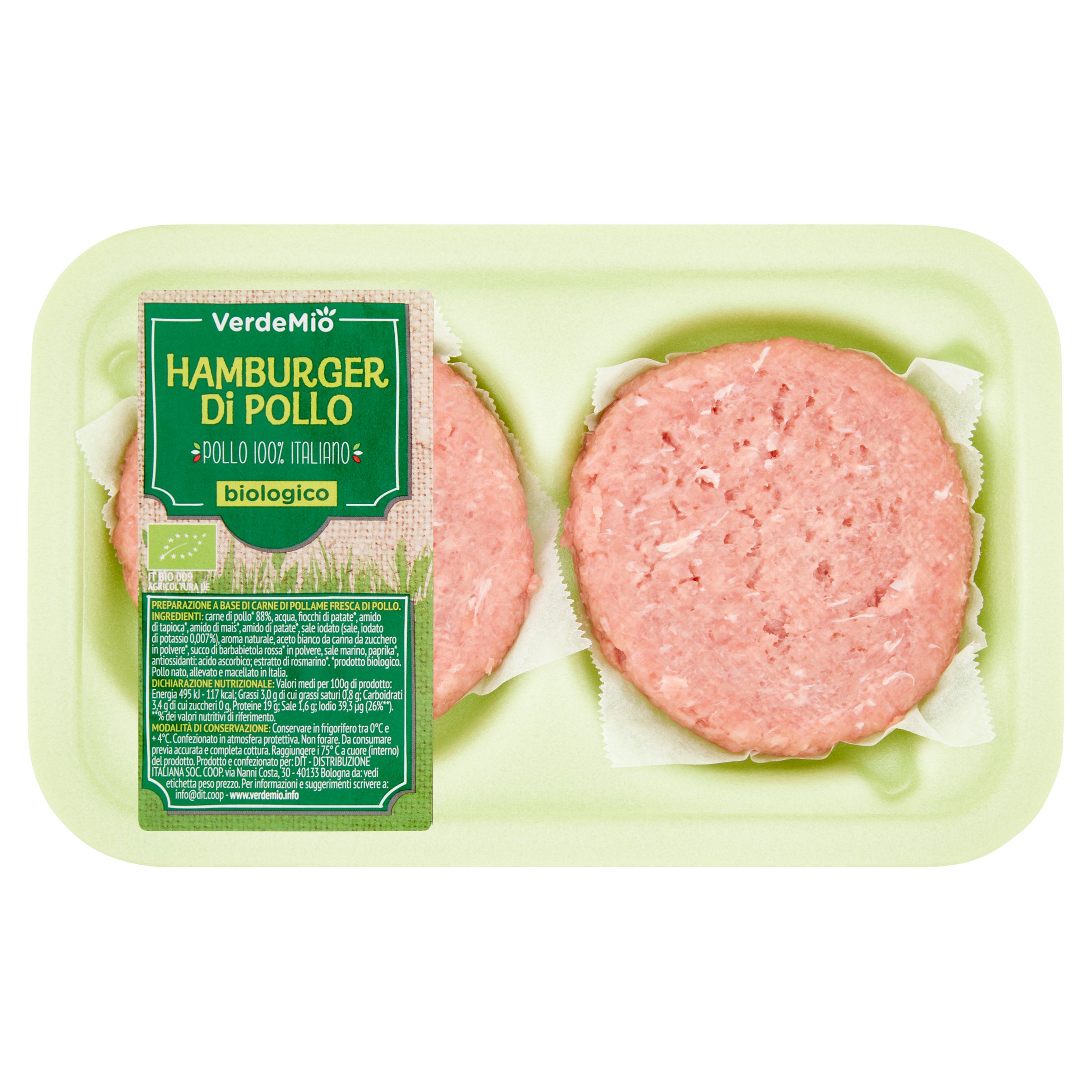 VerdeMio Hamburger di Pollo biologico 0,204 kg
