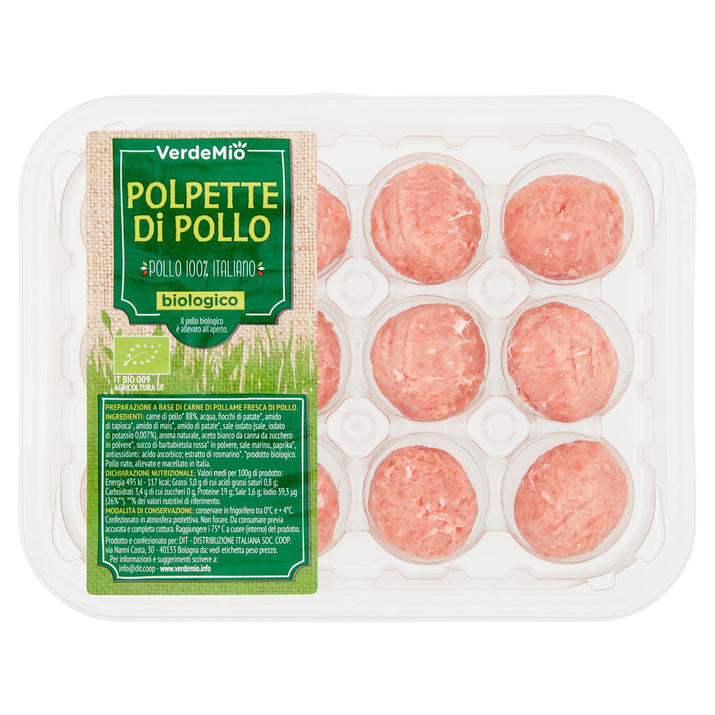 VerdeMio Polpette di Pollo biologico 0,240 kg