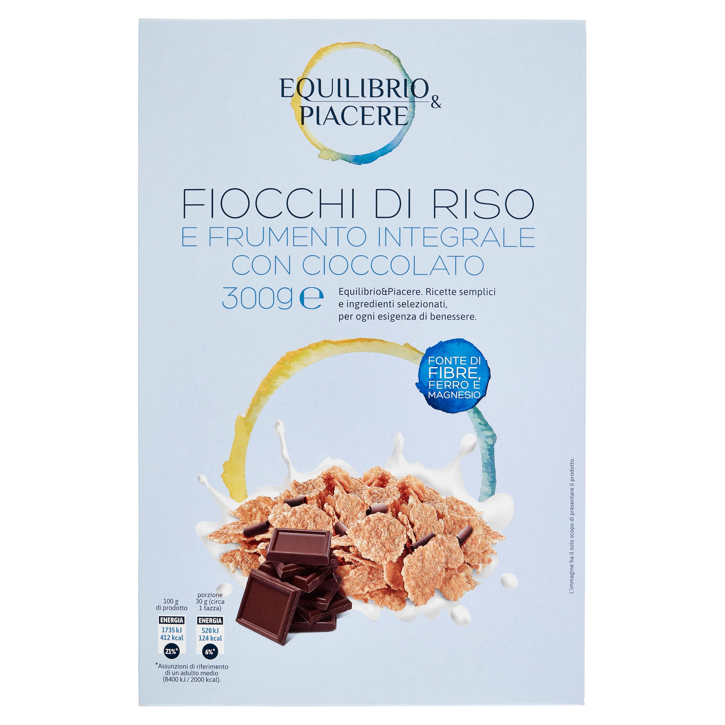 Equilibrio & Piacere Fiocchi di Riso e Frumento Integrale con Cioccolato 300 g