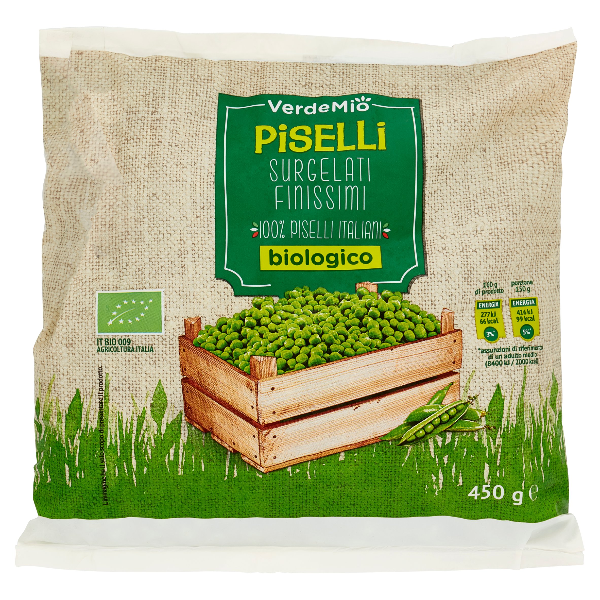 VerdeMio Piselli Surgelati Finissimo biologico 450 g