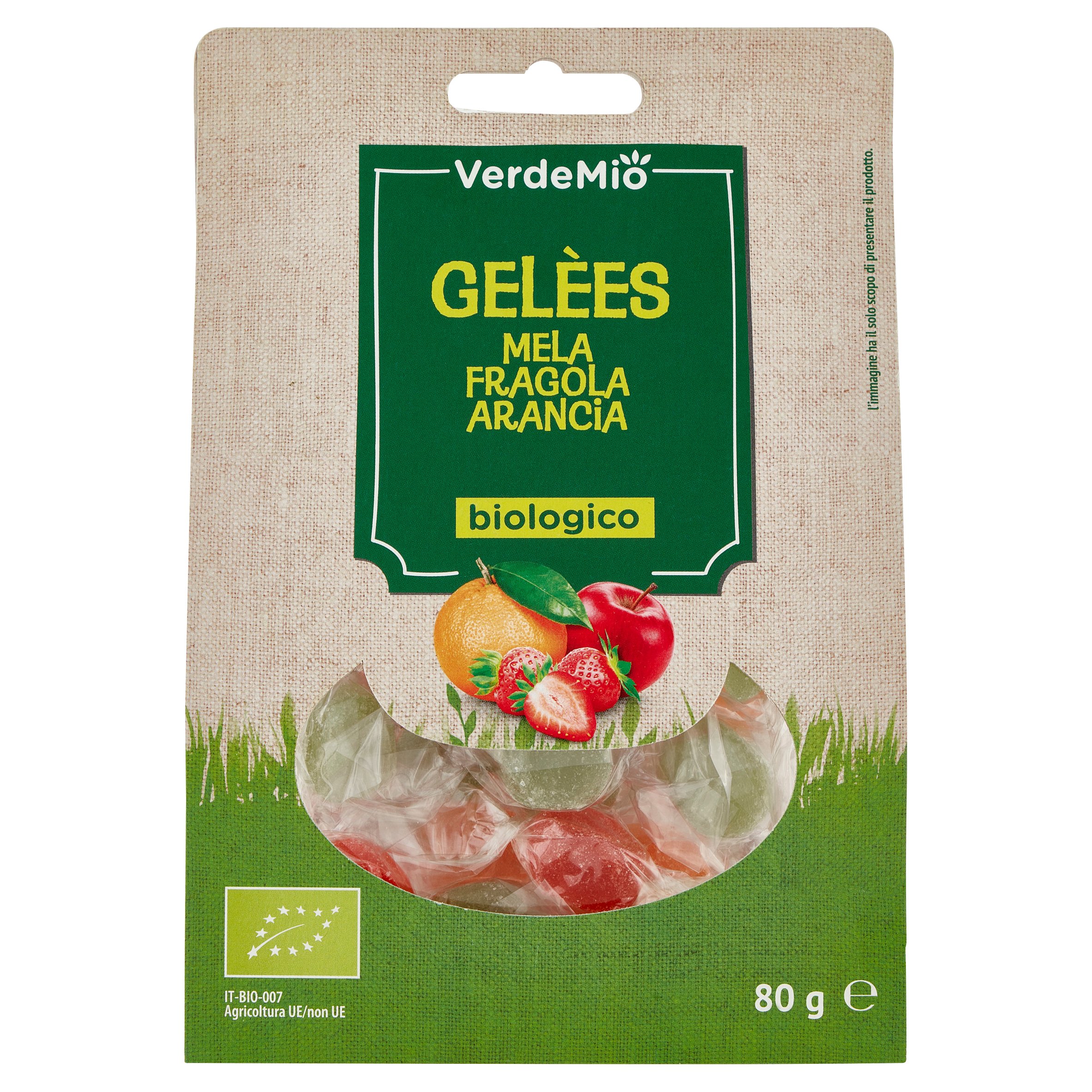 VerdeMio Gelèes Mela Fragola Arancia biologico 80 g