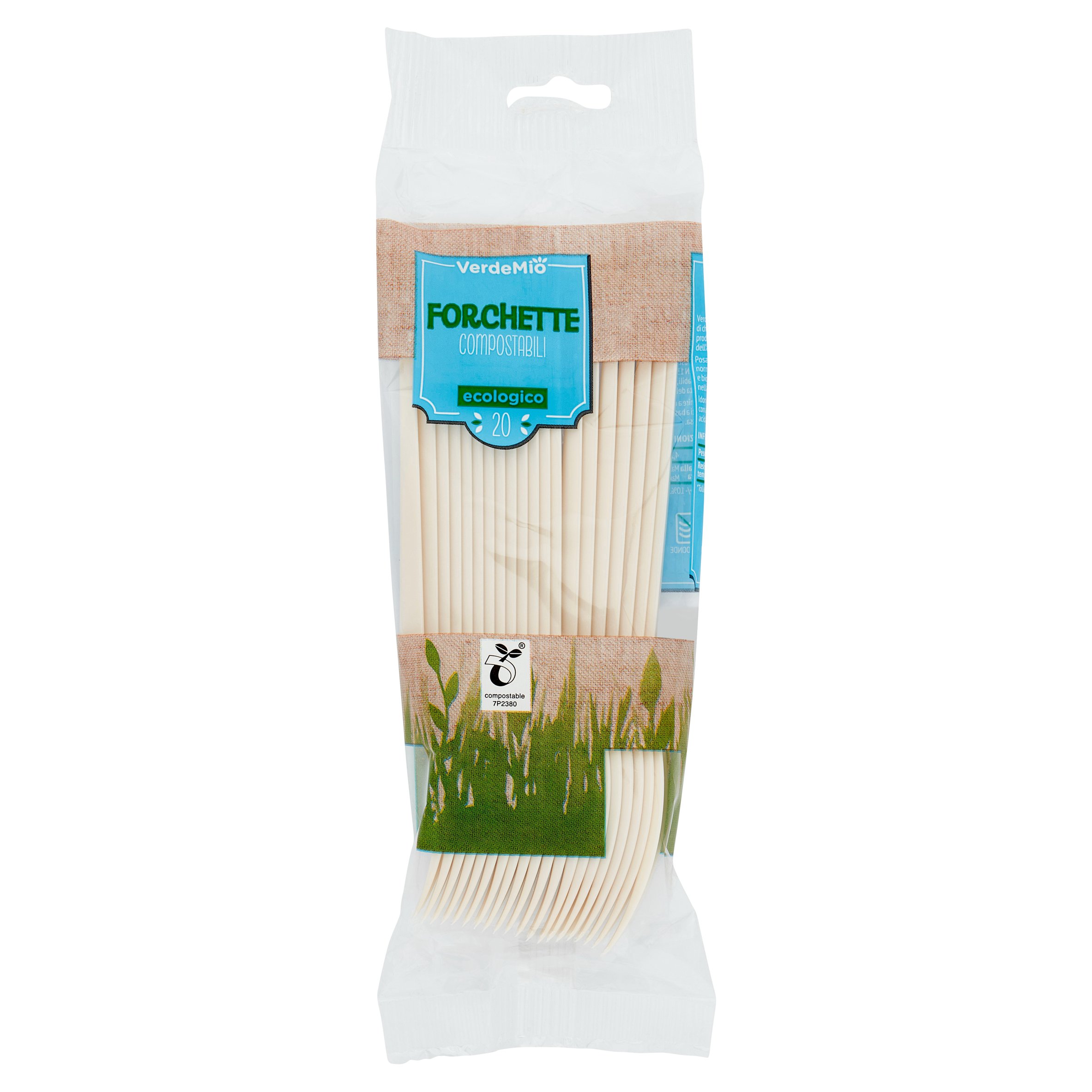 VerdeMio Forchette Compostabili ecologico 20 pz