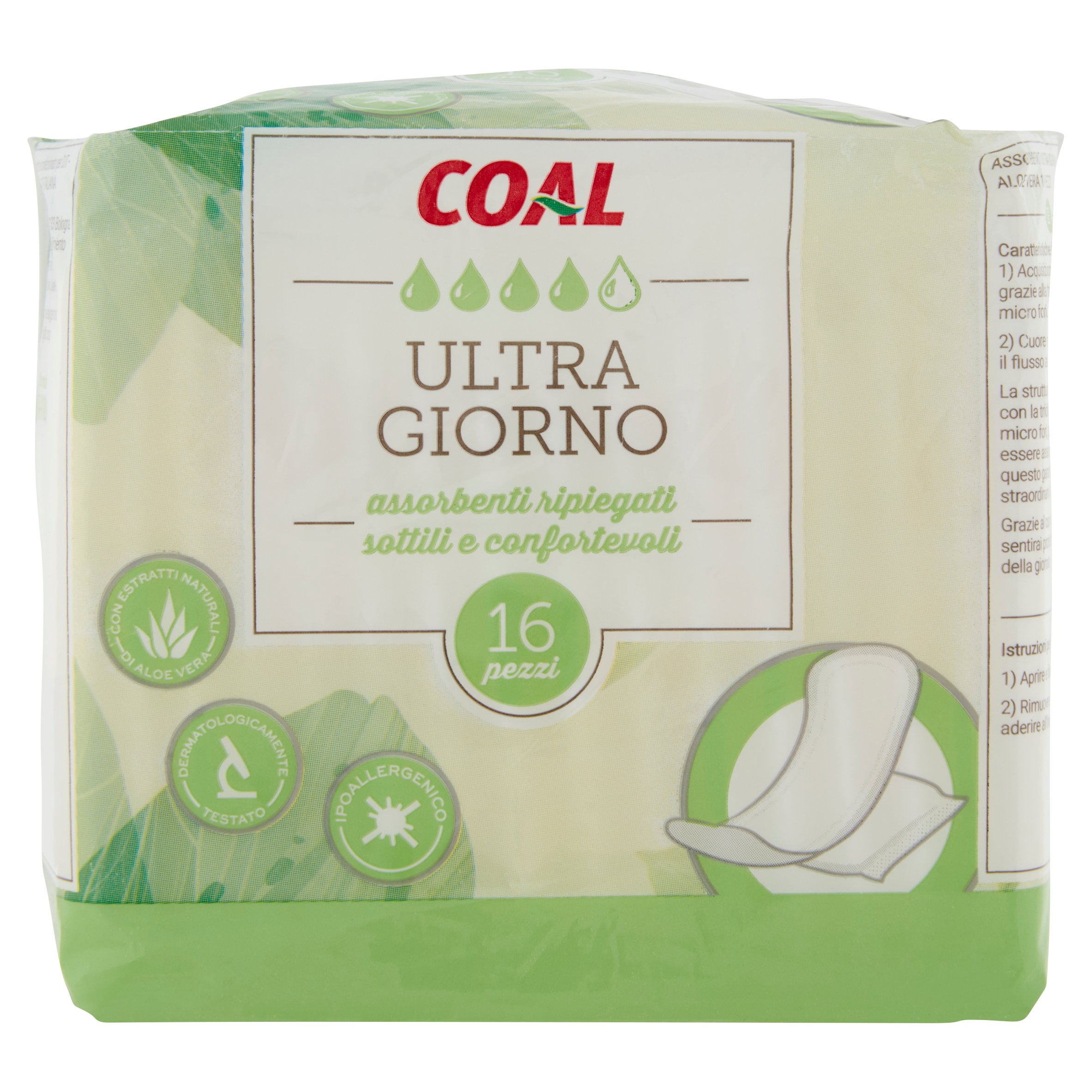Coal Ultra Giorno assorbenti ripiegati sottili e confortevoli 16 pz