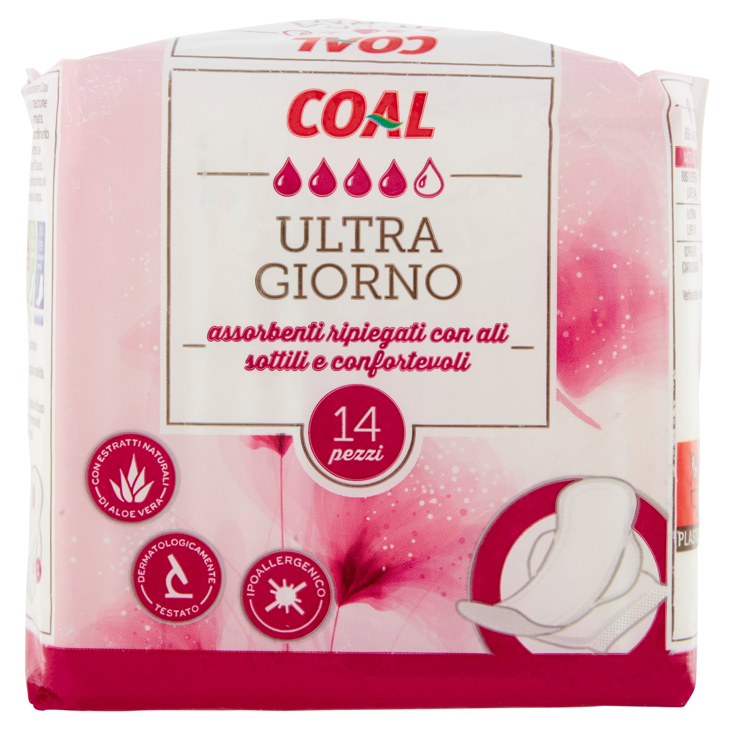 Coal Ultra Giorno assorbenti ripiegati con ali sottili e confortevoli 14 pz