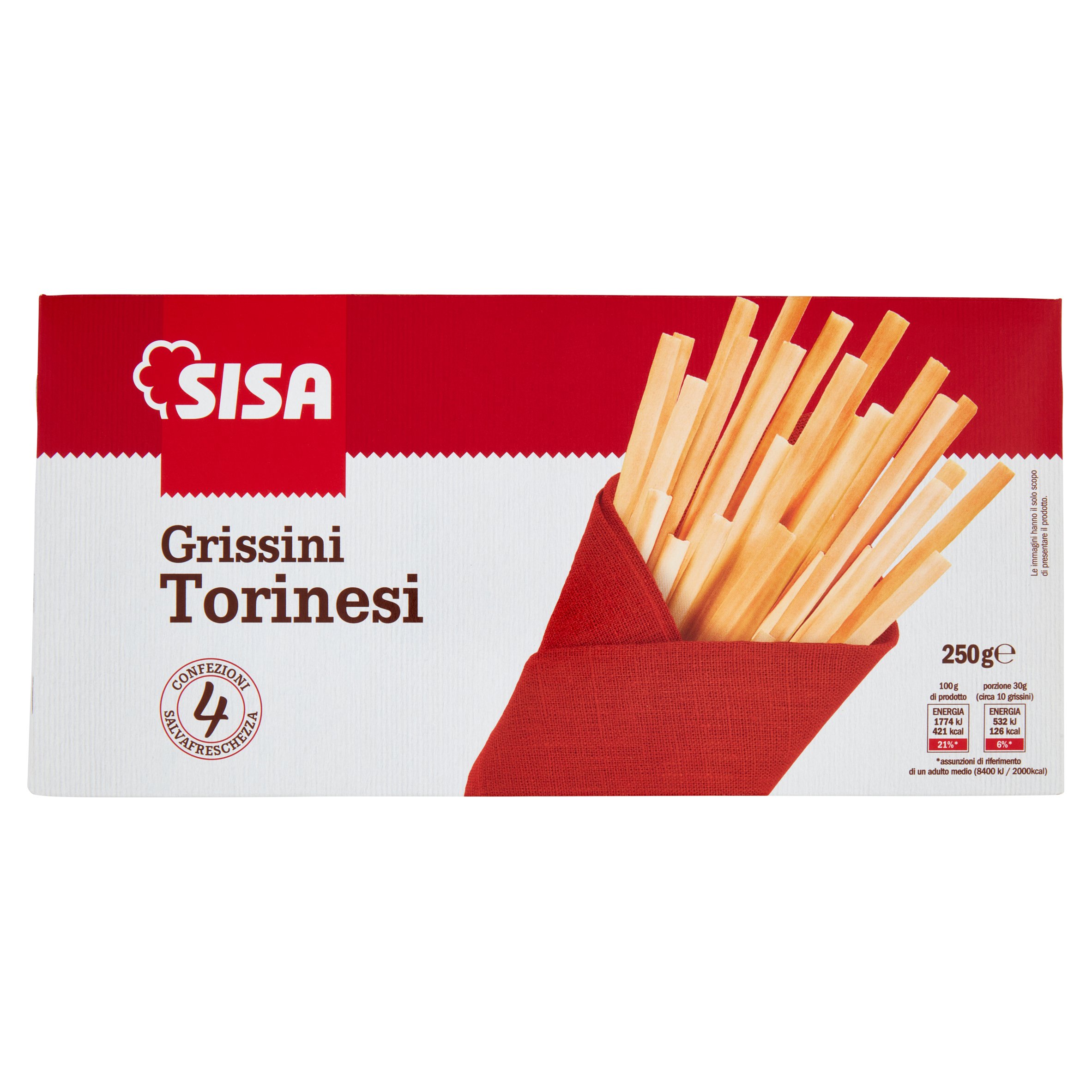 Sisa Grissini Torinesi 4 x 62,5 g