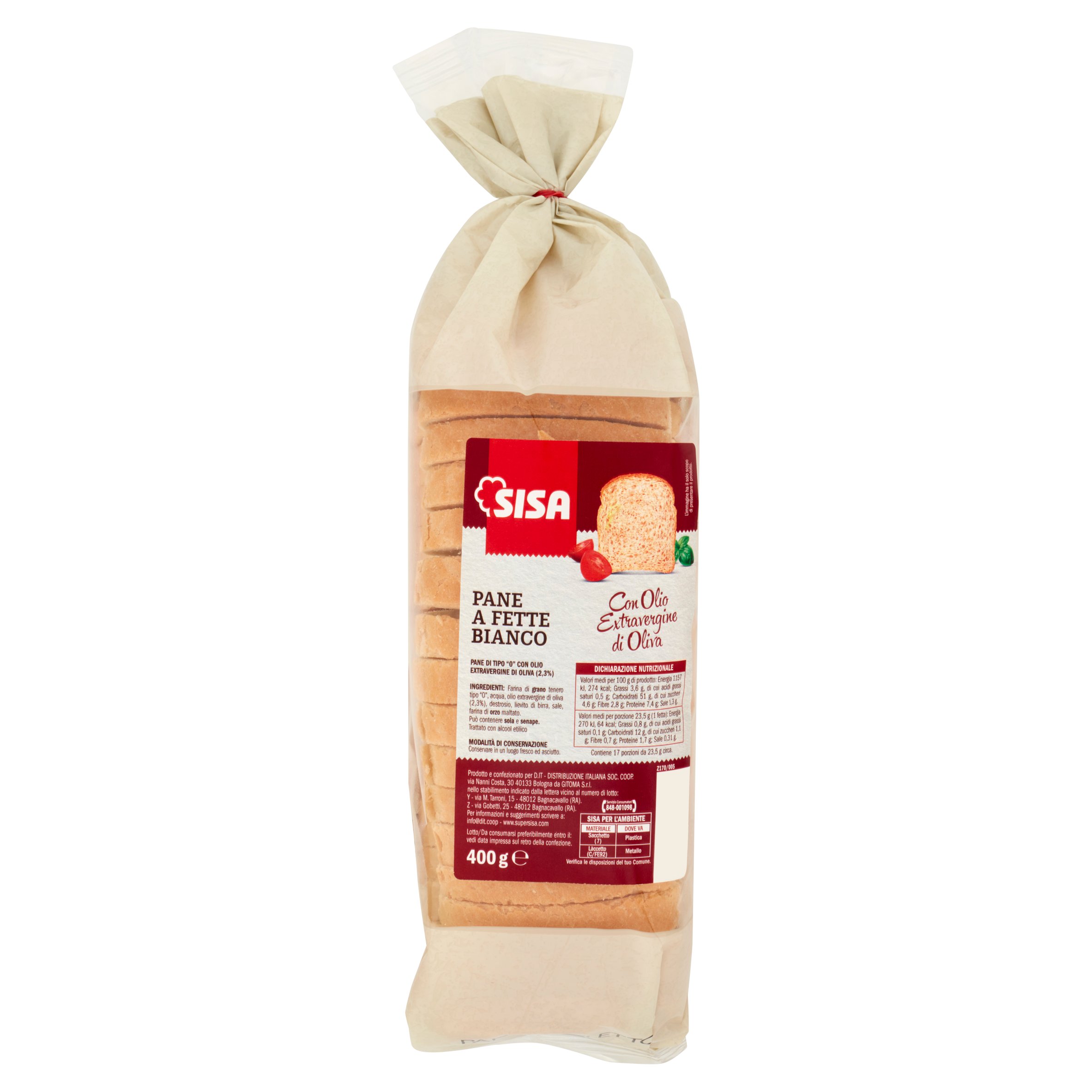 Sisa Pane a Fette Bianco 400 g