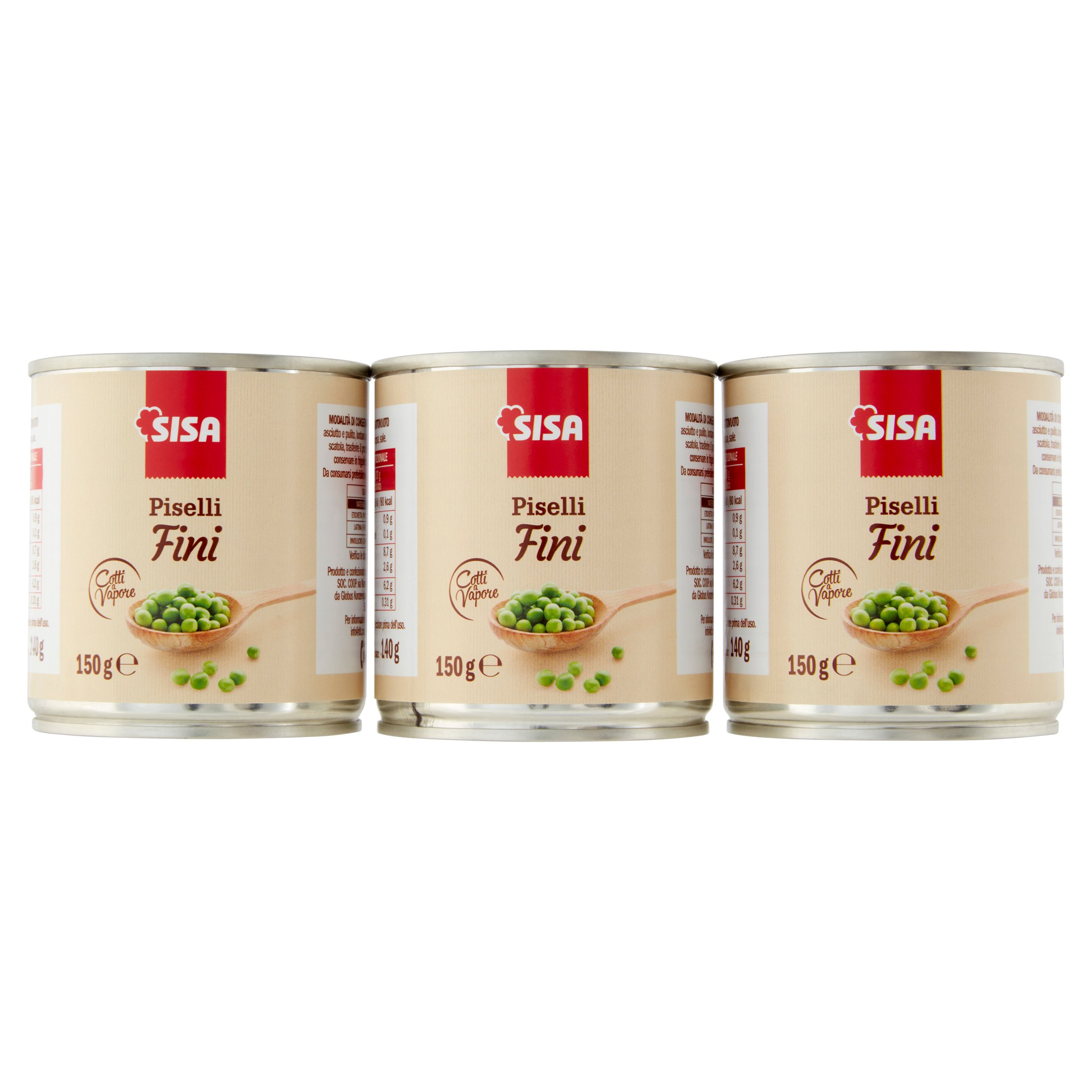Sisa Piselli Fini 3 x 150 g