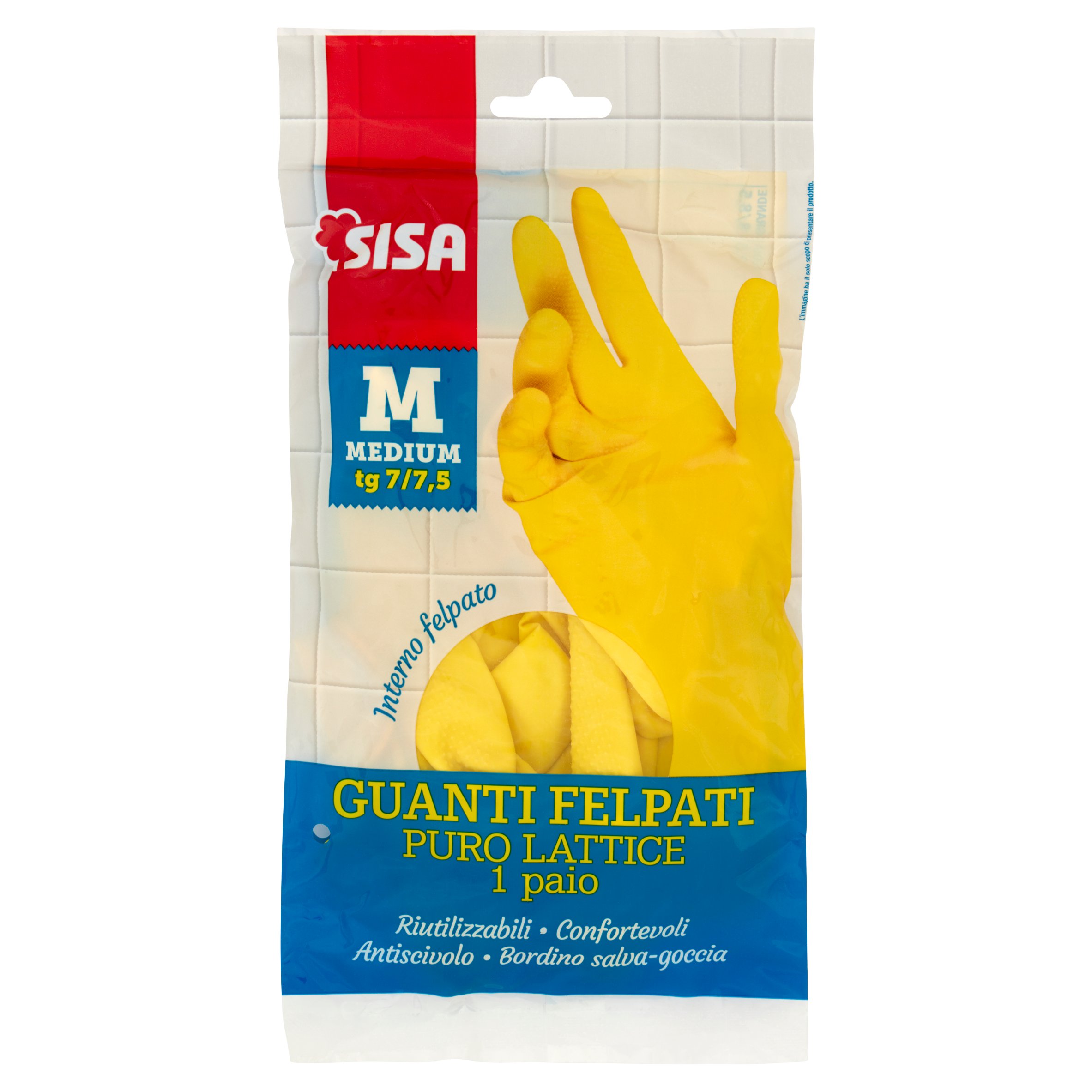 Sisa Guanti Felpati Puro Lattice M Medium tg 7/7,5 1 paio