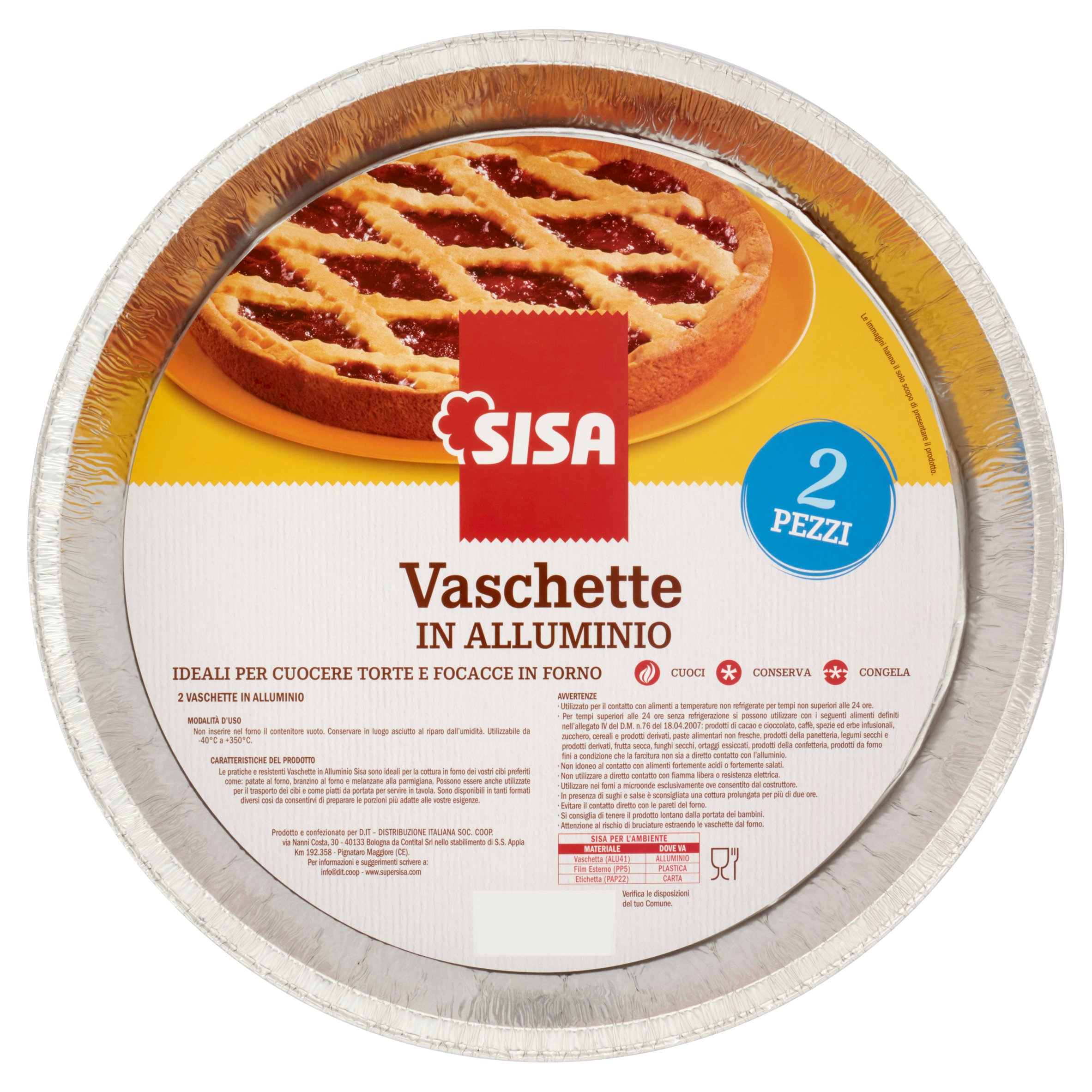 Sisa Vaschette in Alluminio 2 pz