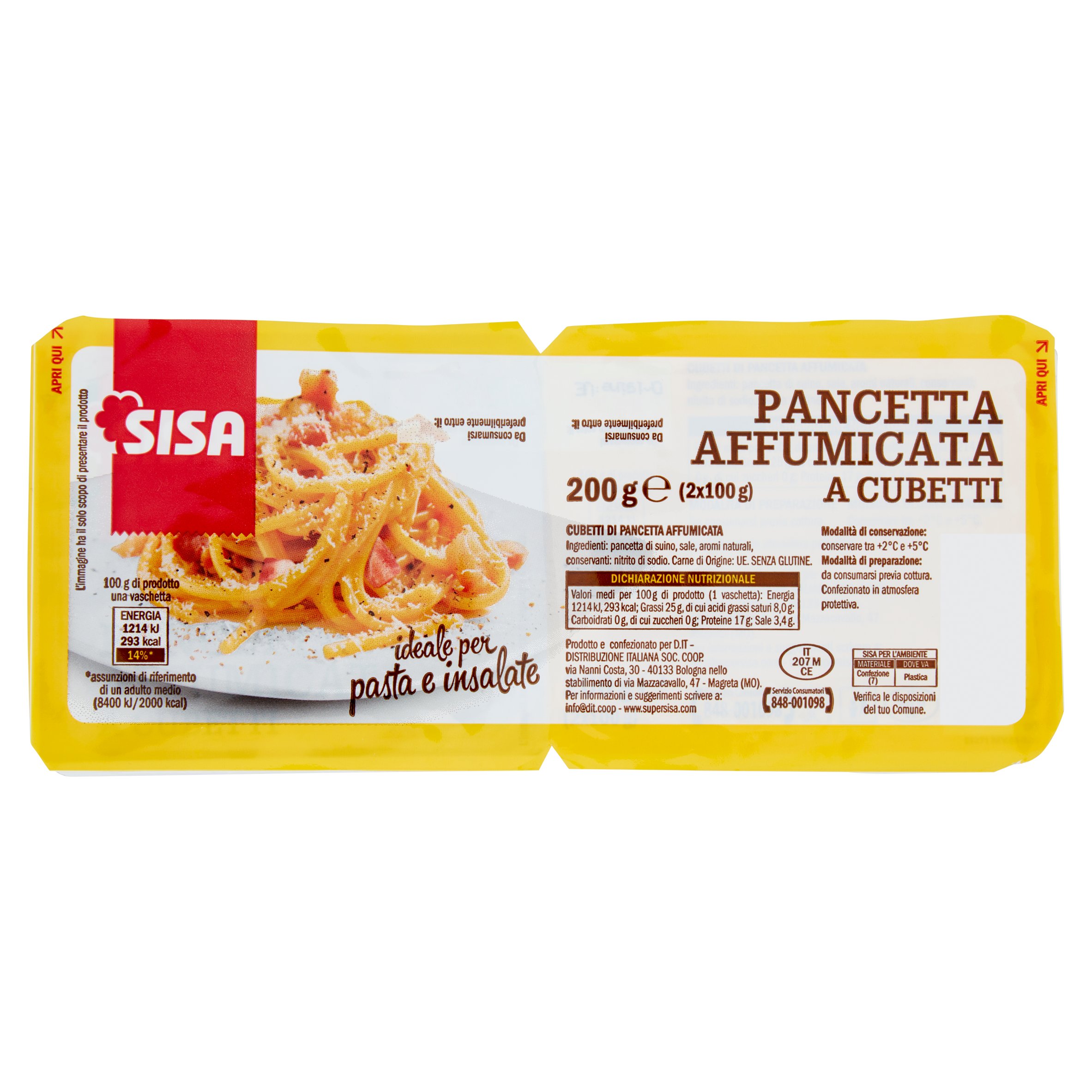 Sisa Pancetta Affumicata a Cubetti 2 x 100 g