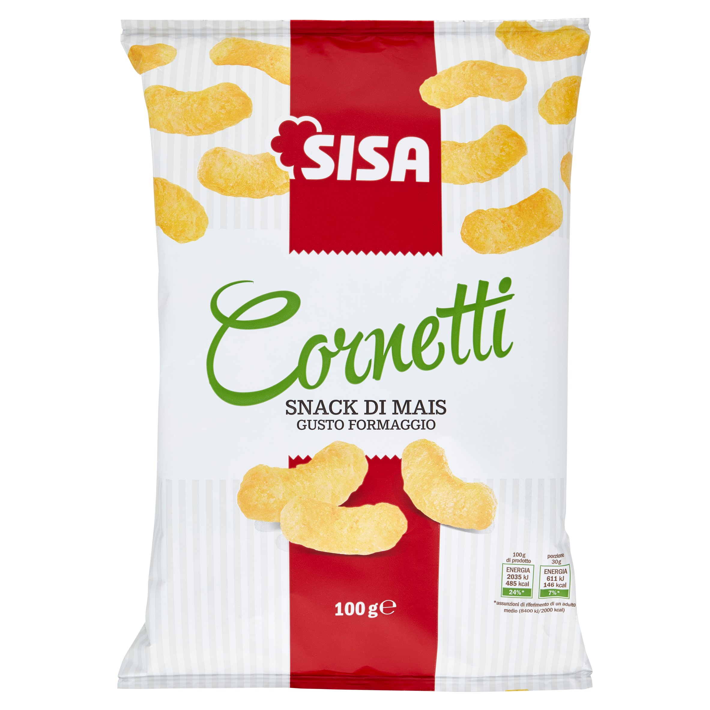 Sisa Cornetti Snack di Mais Gusto Formaggio 100 g