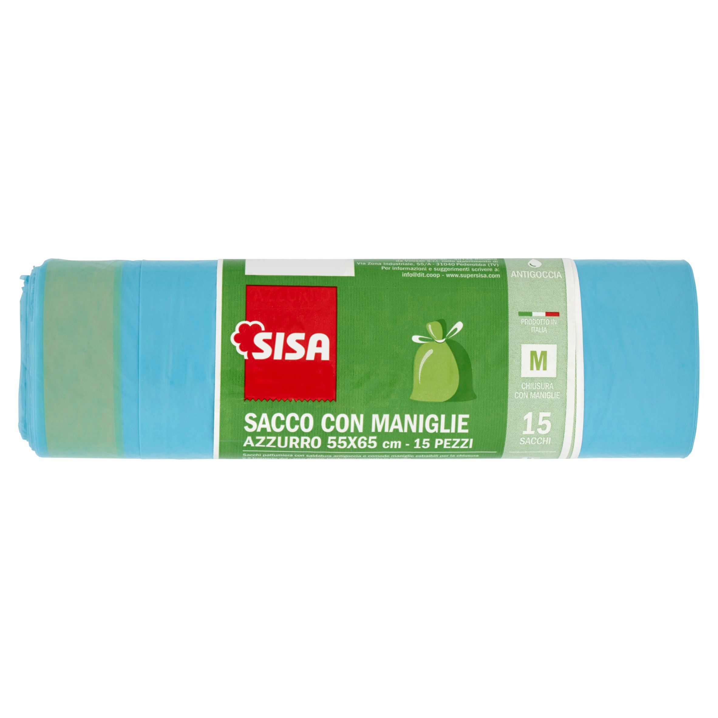 Sisa Sacco con Maniglie Azzurro 55×65 cm 15 pz