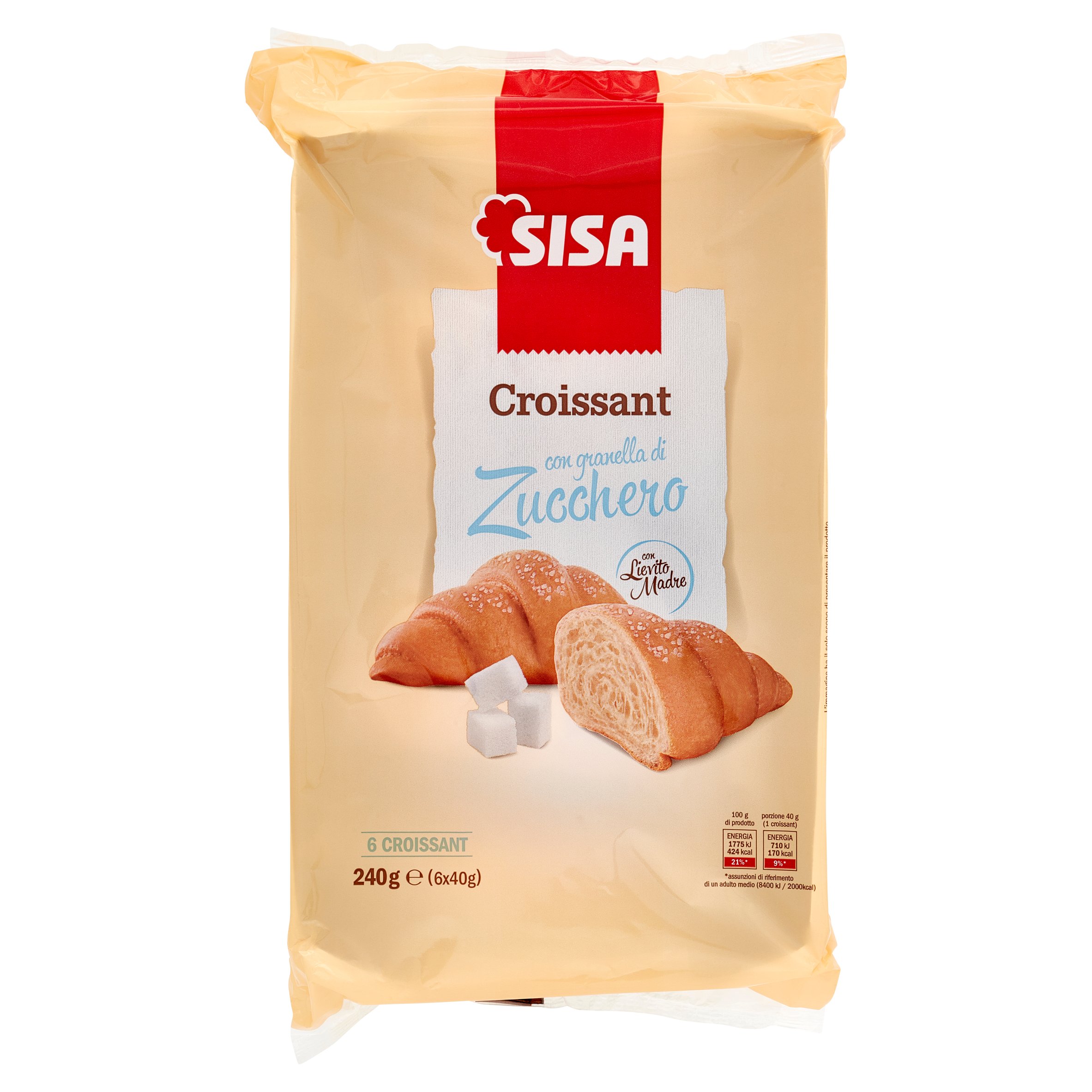 Sisa Croissant con granella di Zucchero 6 x 40 g
