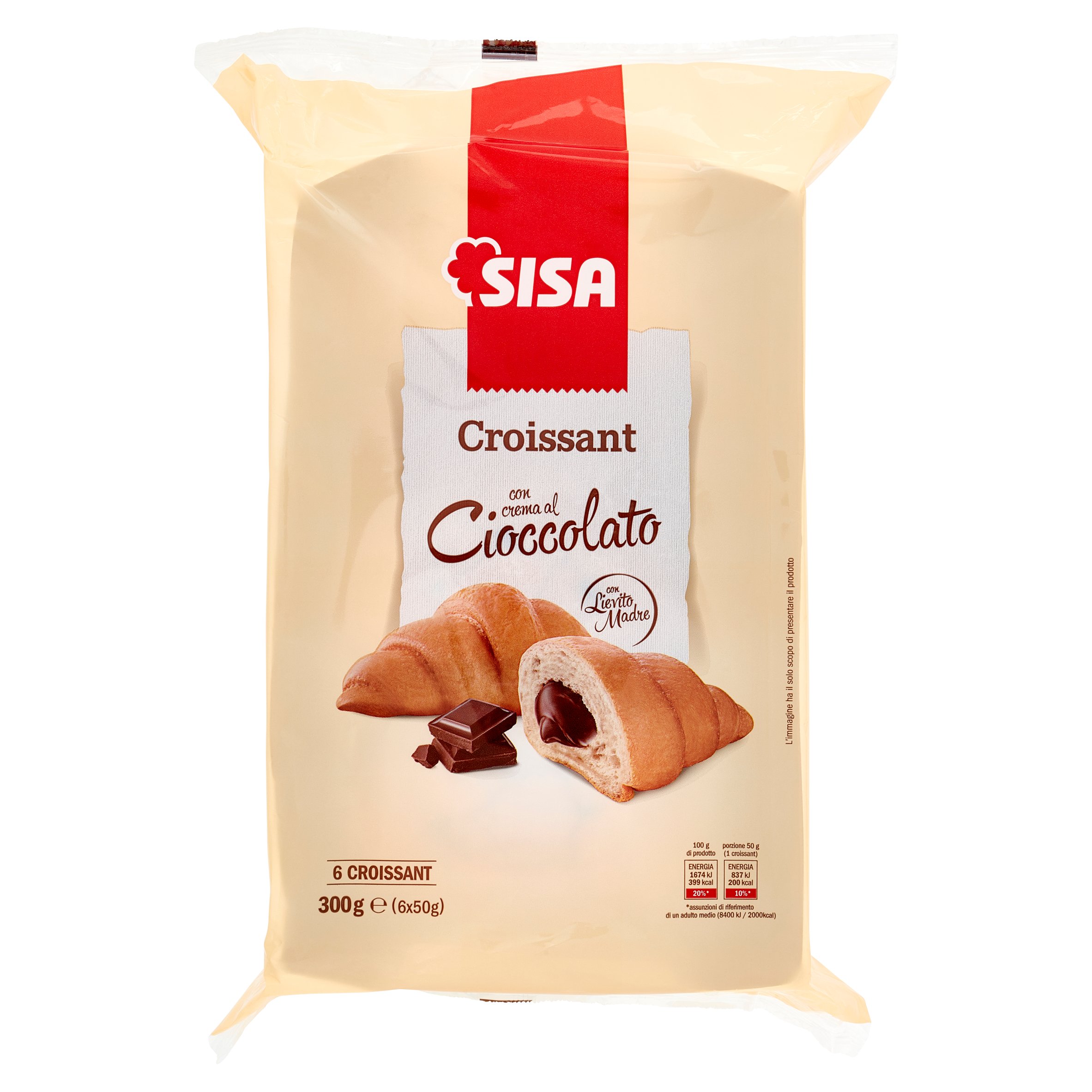 Sisa Croissant con crema al Cioccolato 6 x 50 g