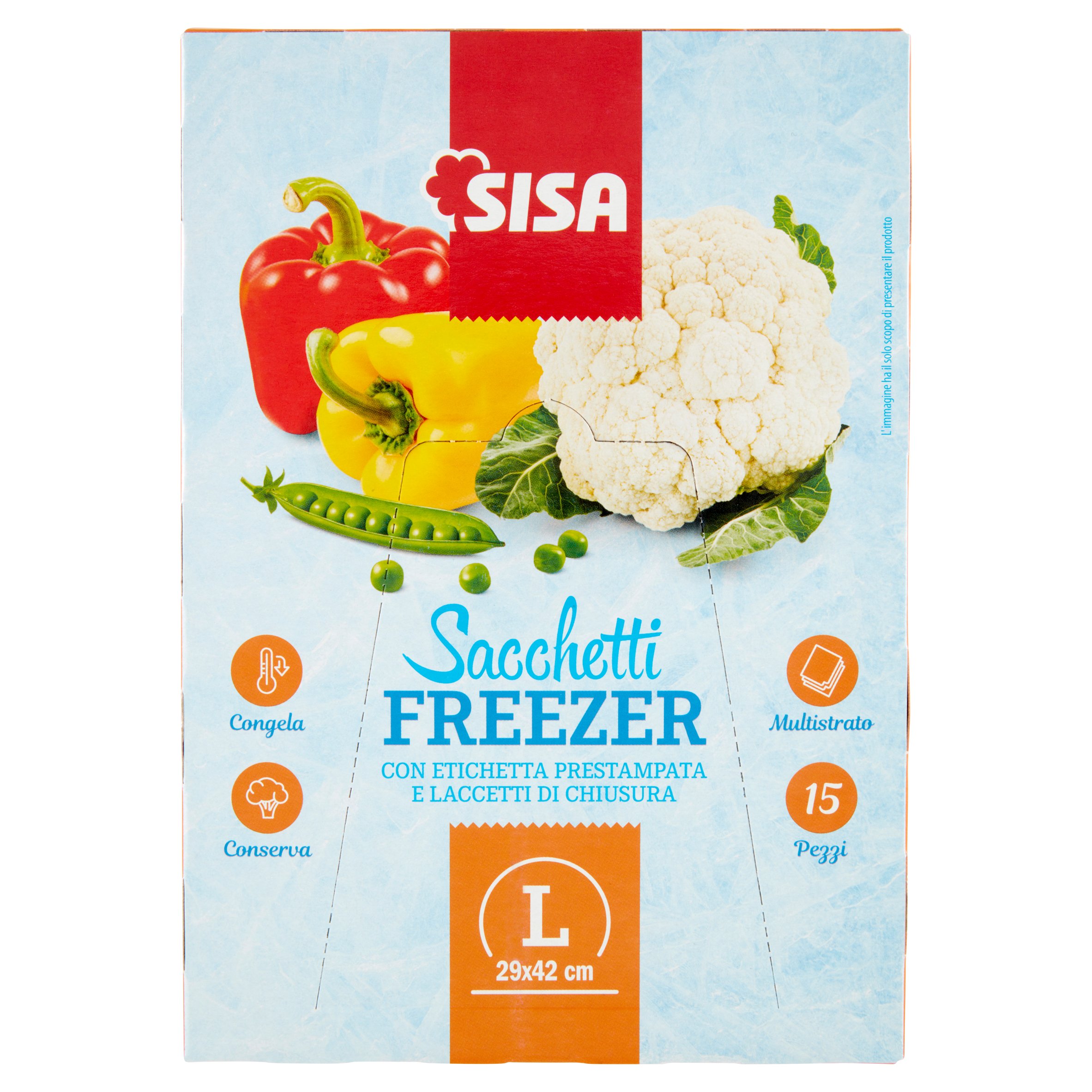 Sisa Sacchetti Freezer L 29×42 cm 15 pz