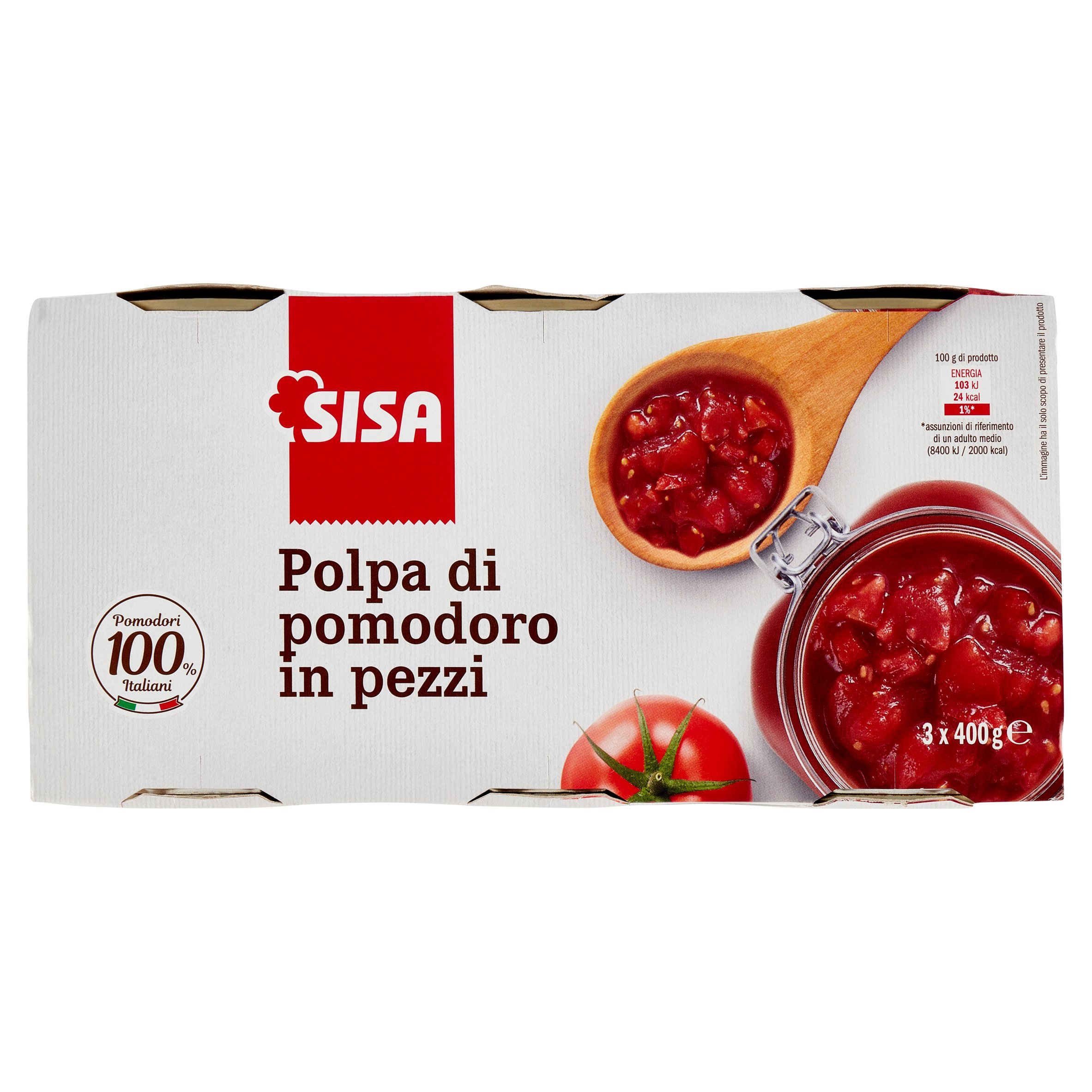Sisa Polpa di pomodoro in pezzi 3 x 400 g