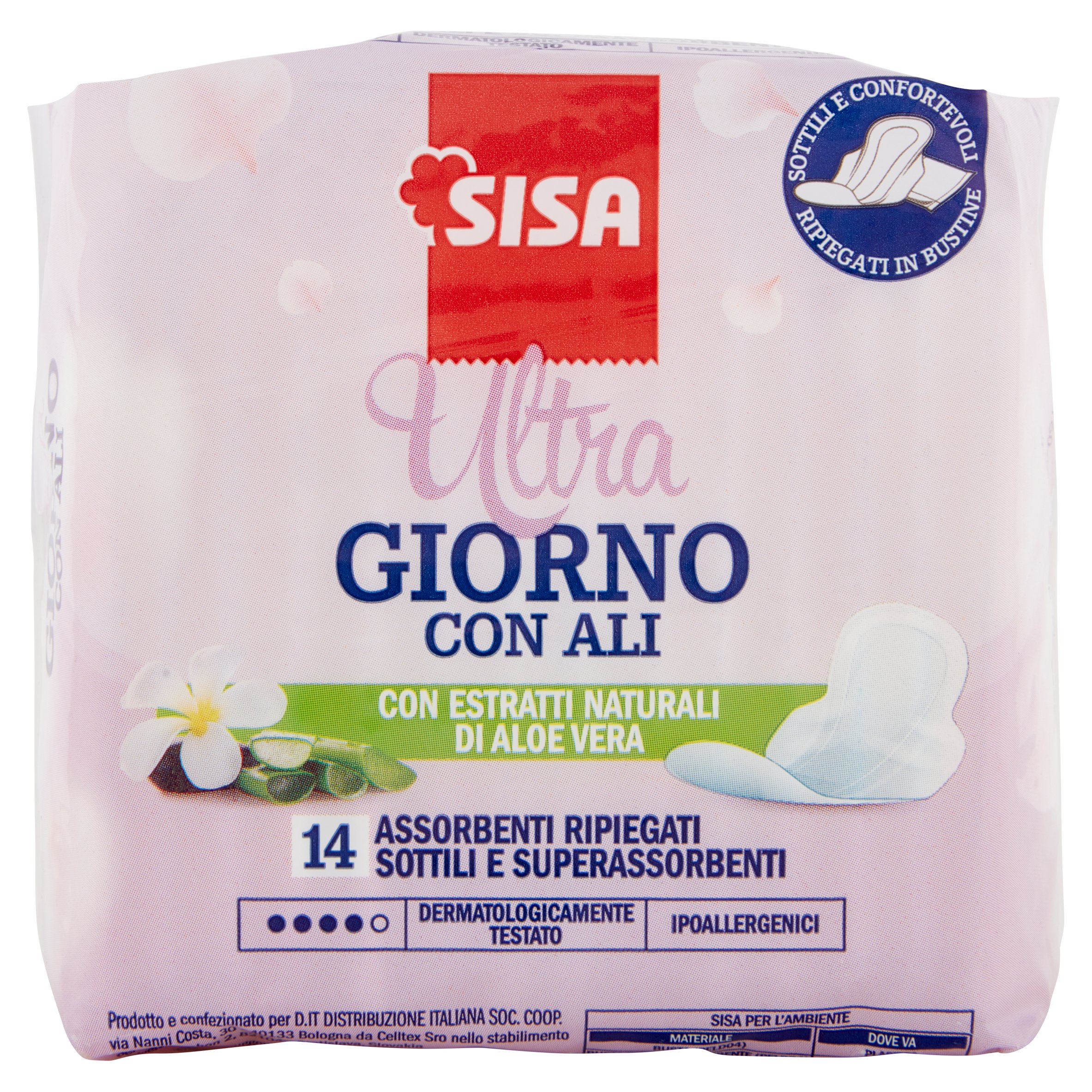 Sisa Ultra Giorno con Ali Assorbenti Ripiegati Sottili e Superassorbenti 14 pz