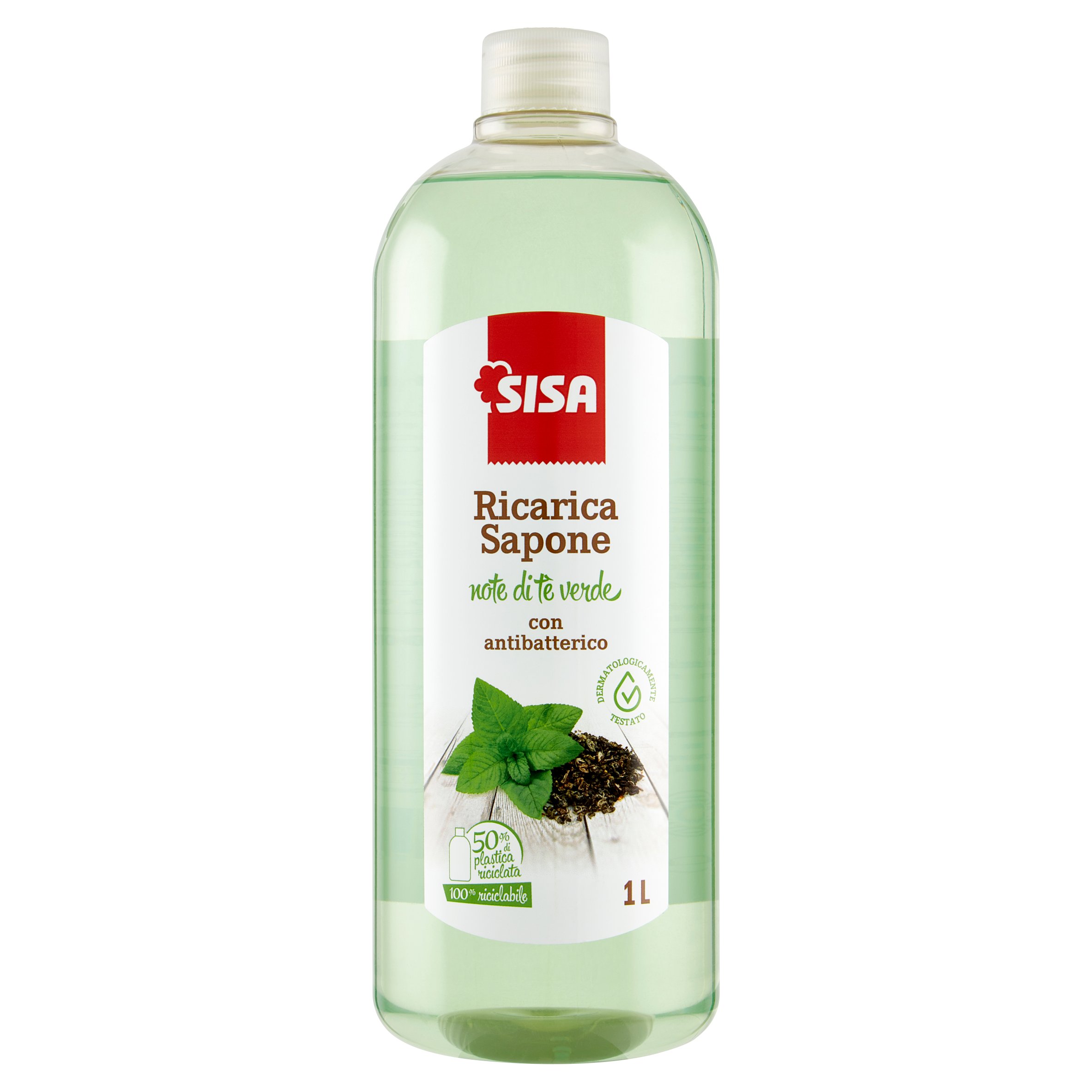 Sisa Ricarica Sapone note di tè verde con antibatterico 1 L