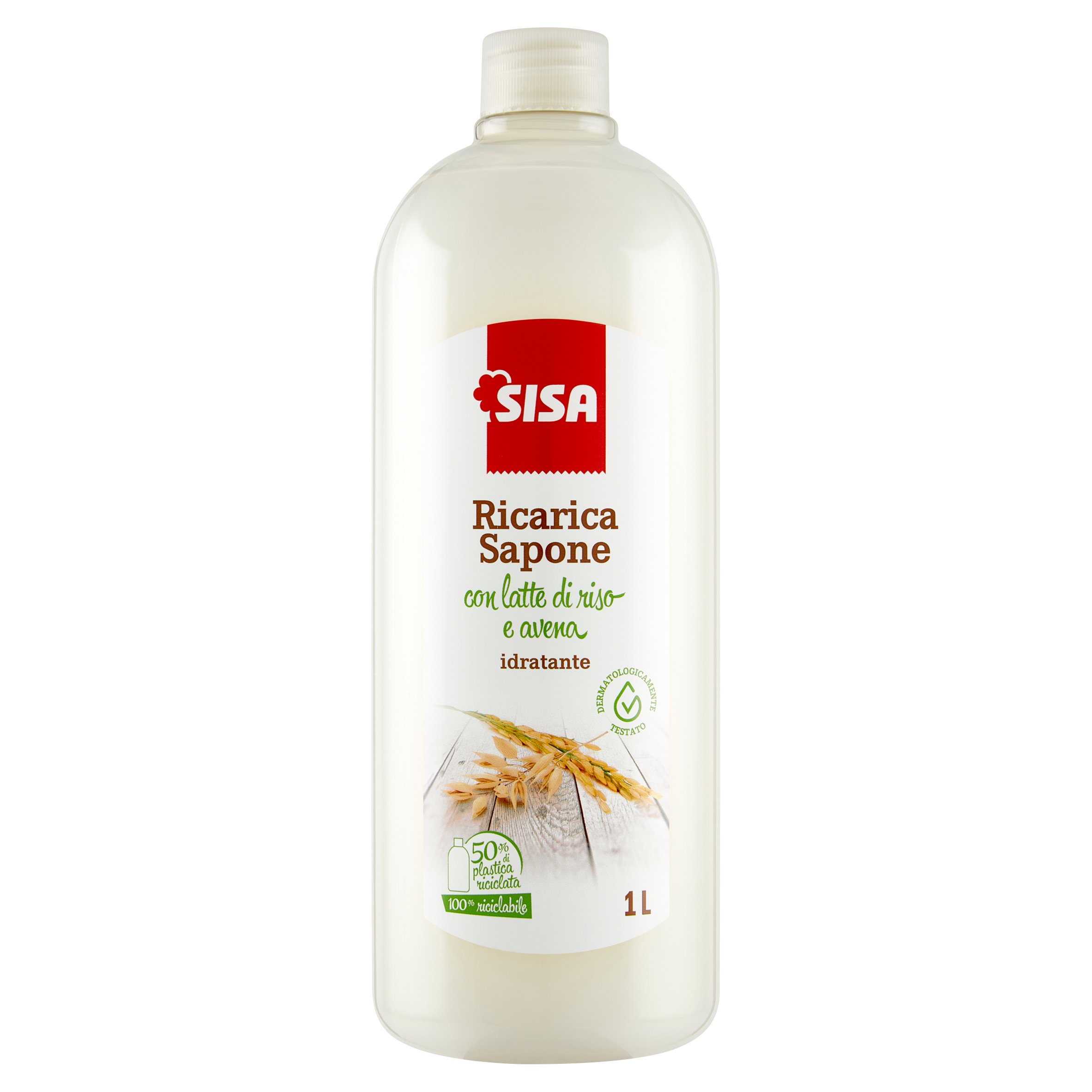 Sisa Ricarica Sapone con latte di riso e avena idratante 1 L