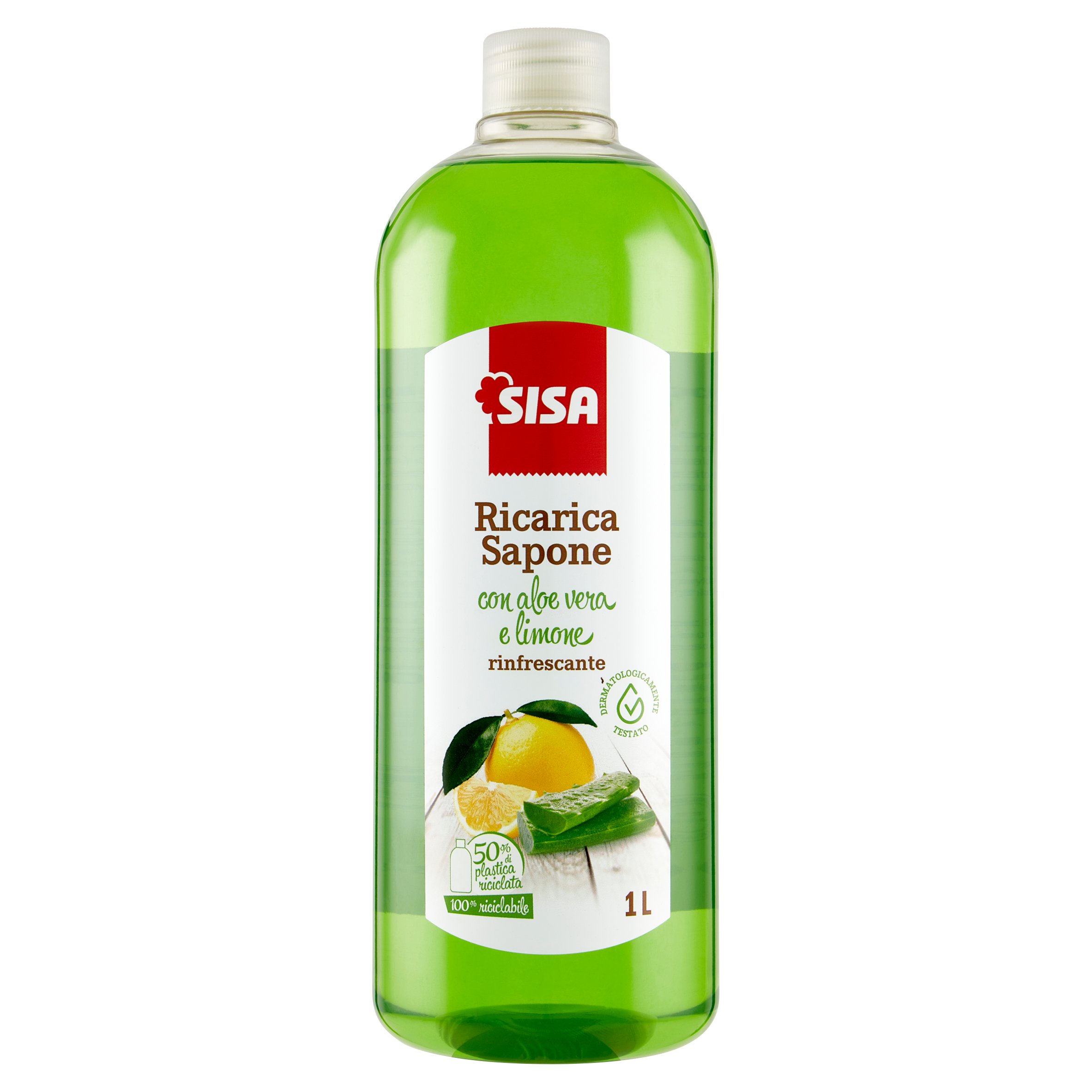 Sisa Ricarica Sapone con aloe vera e limone rinfrescante 1 L