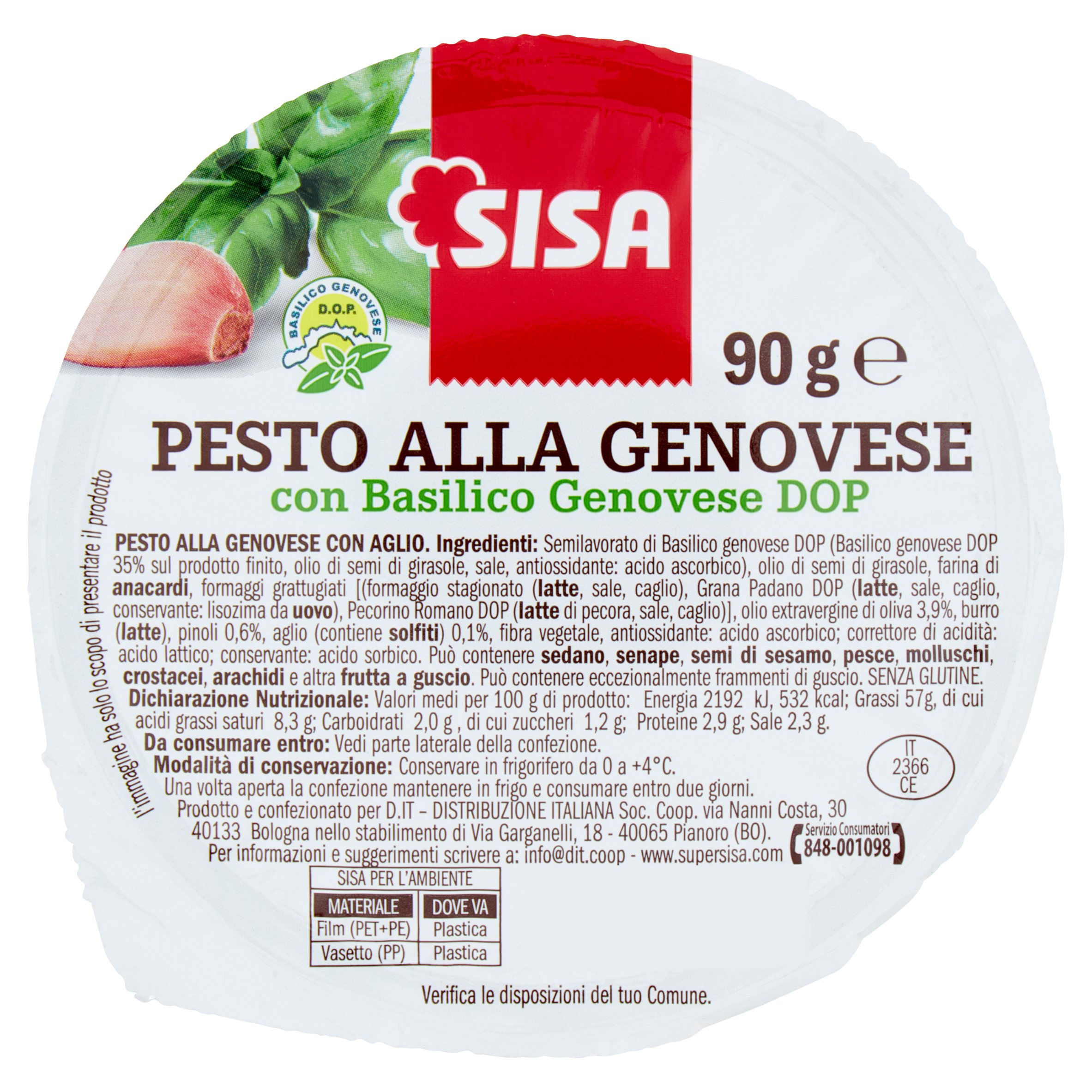Sisa Pesto alla Genovese con Basilico Genovese DOP 90 g