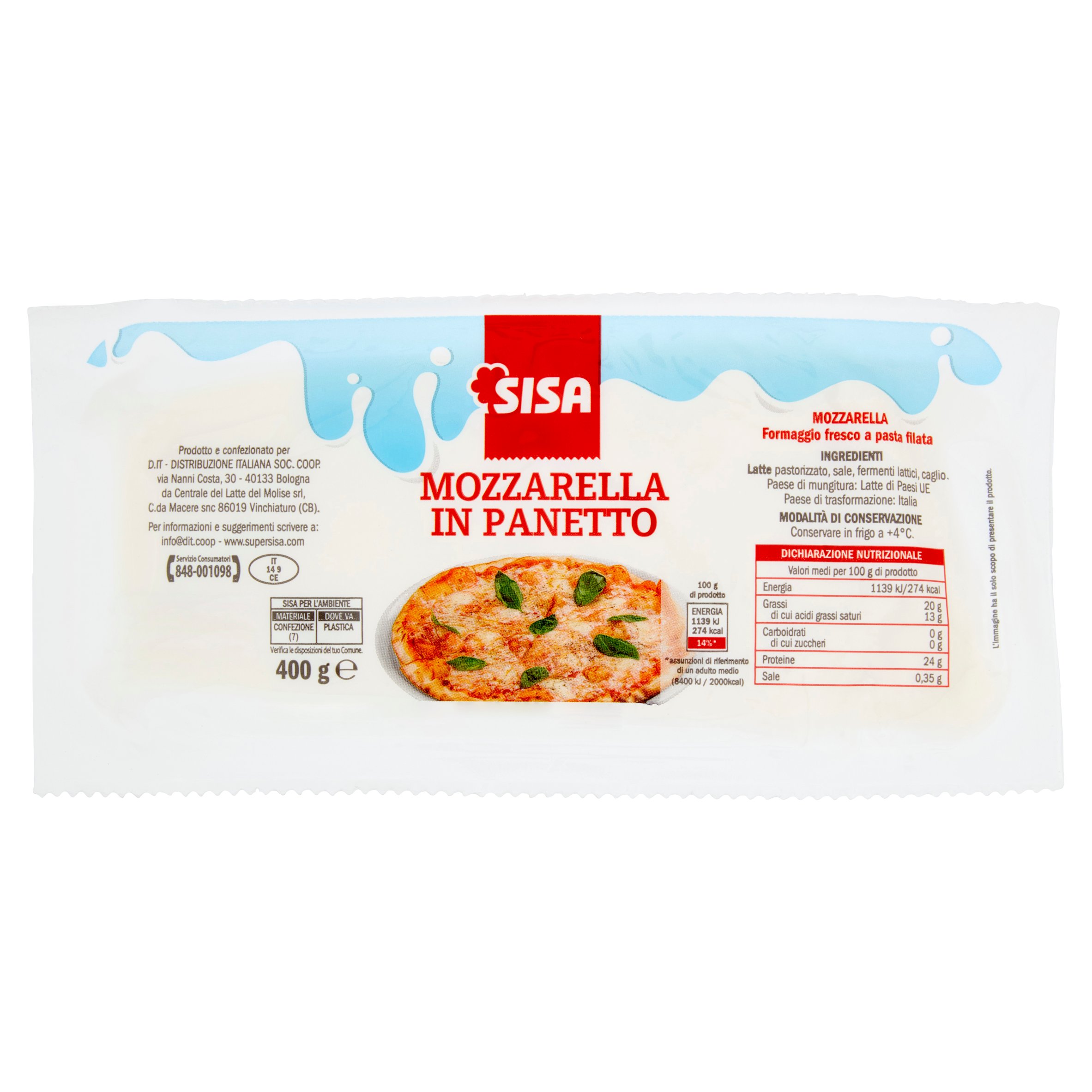 Sisa Mozzarella in Panetto 400 g