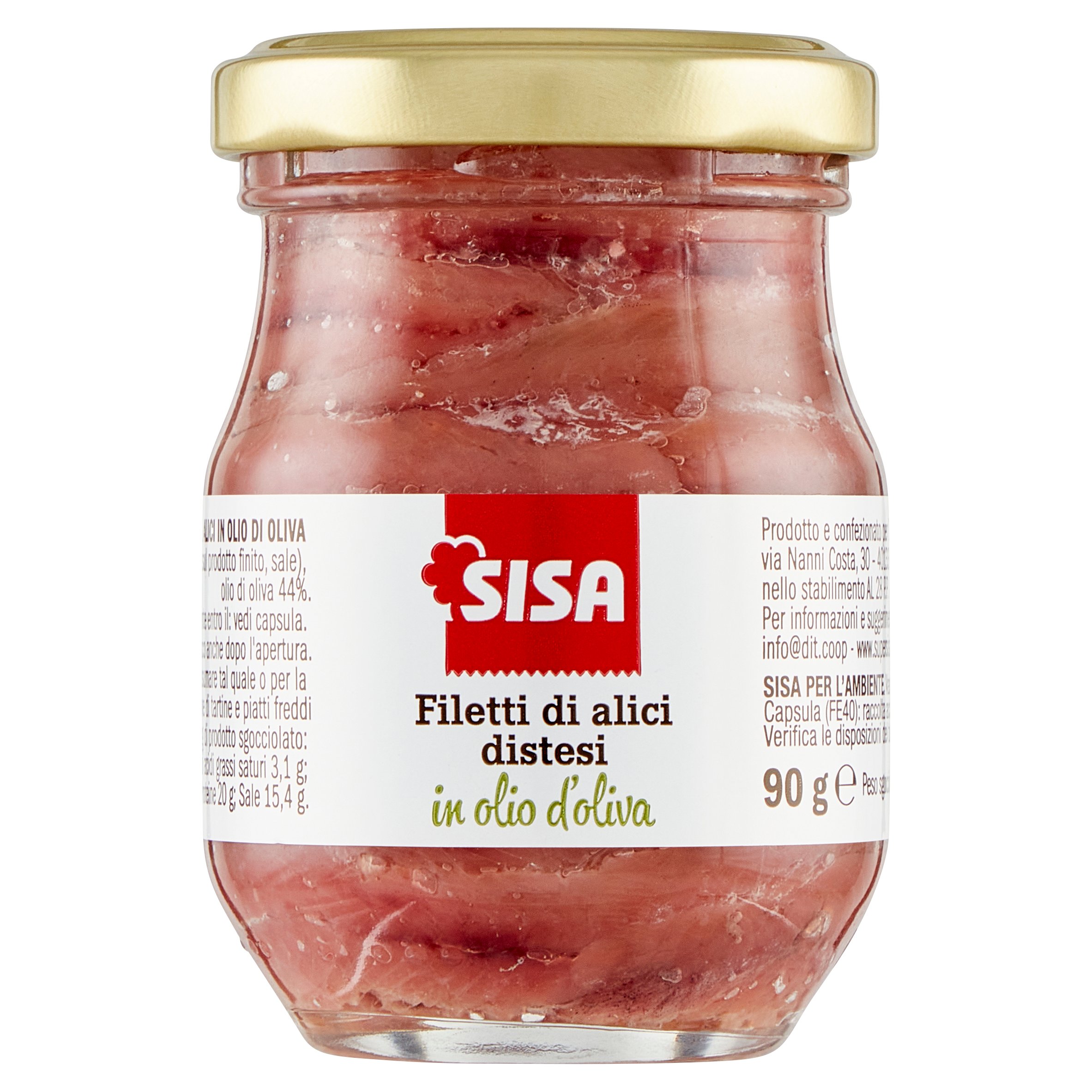 Sisa Filetti di alici distesi in olio d’oliva 90 g