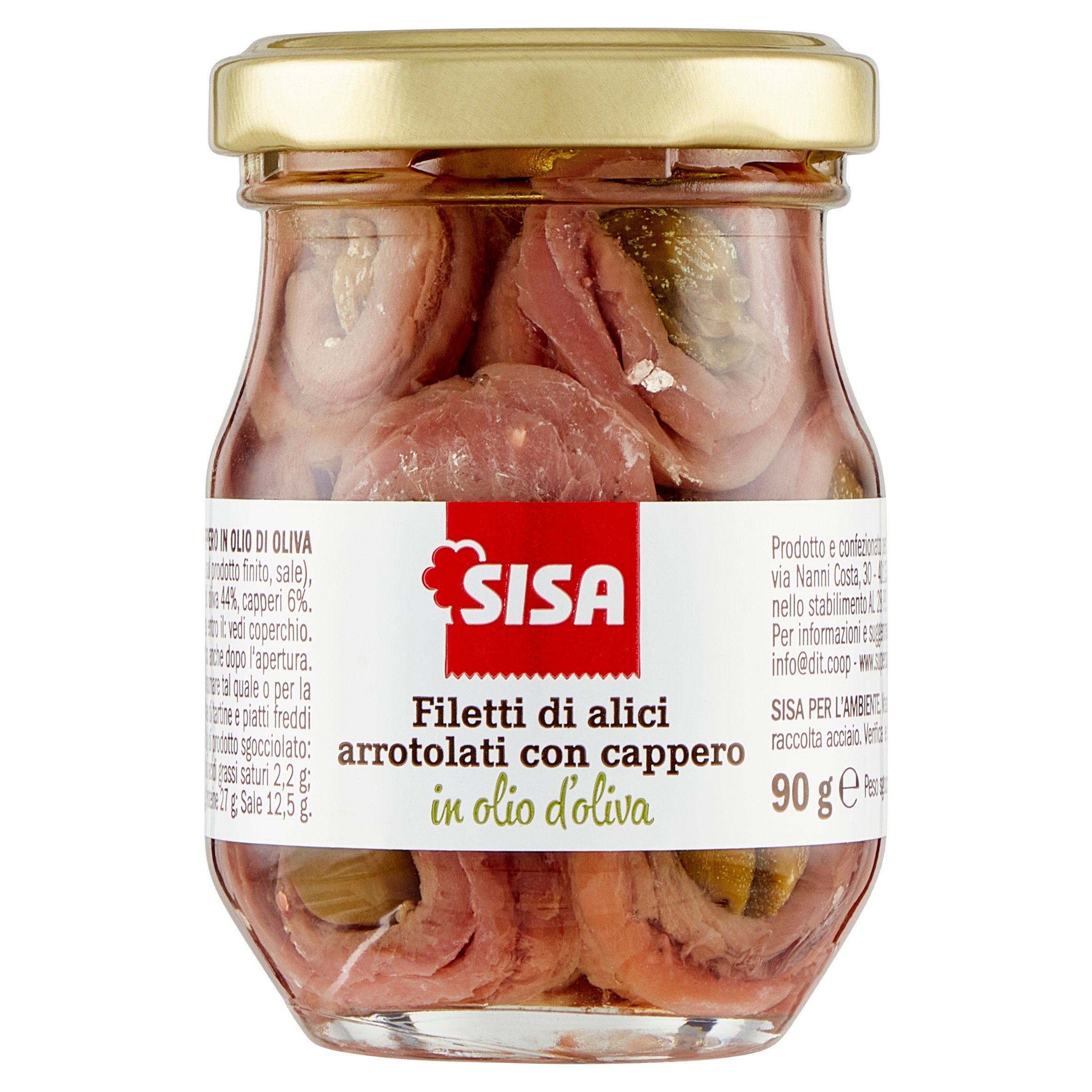 Sisa Filetti di alici arrotolati con cappero in olio d’oliva 90 g