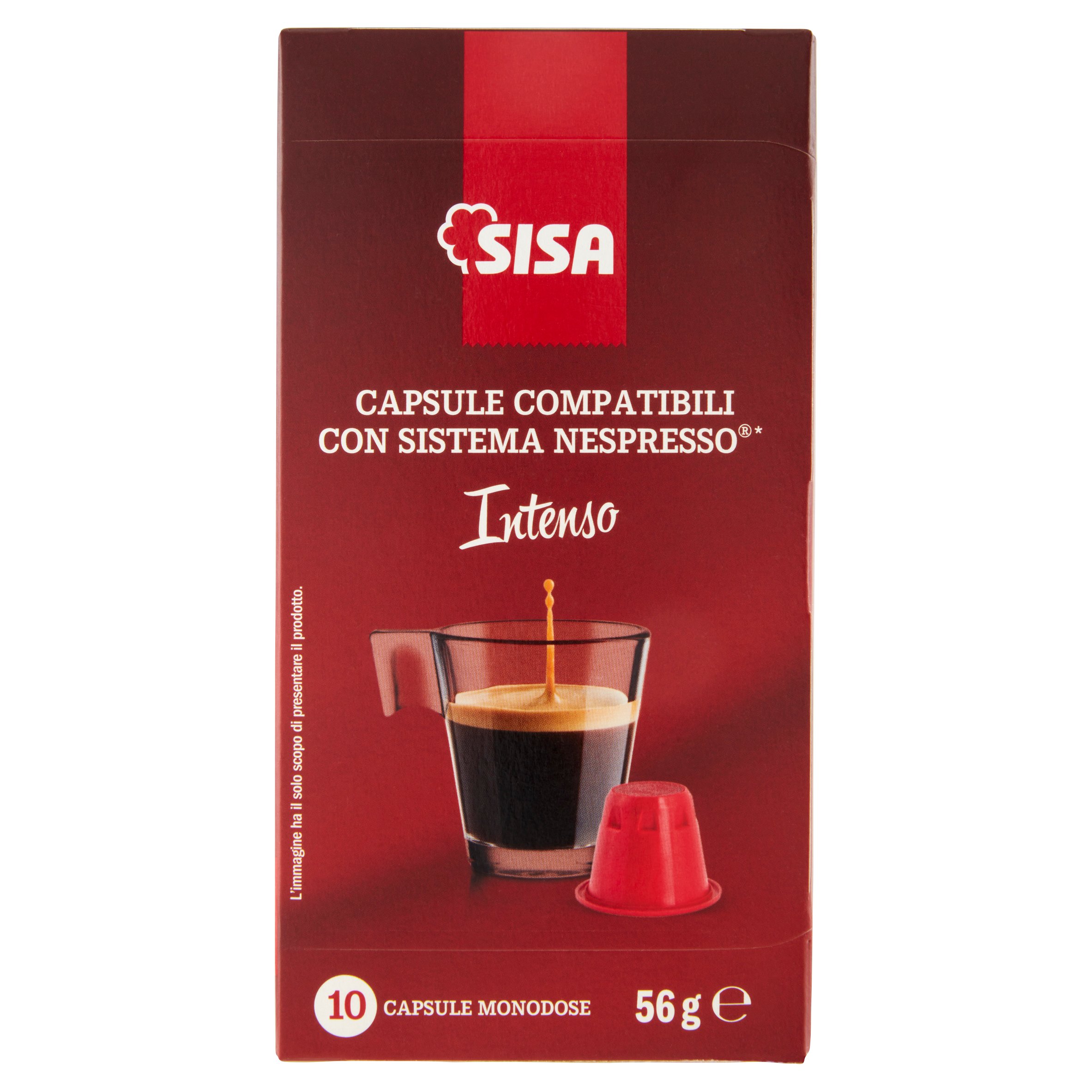 Sisa Capsule Compatibili con Sistema Nespresso* Intenso 10 x 5,6 g