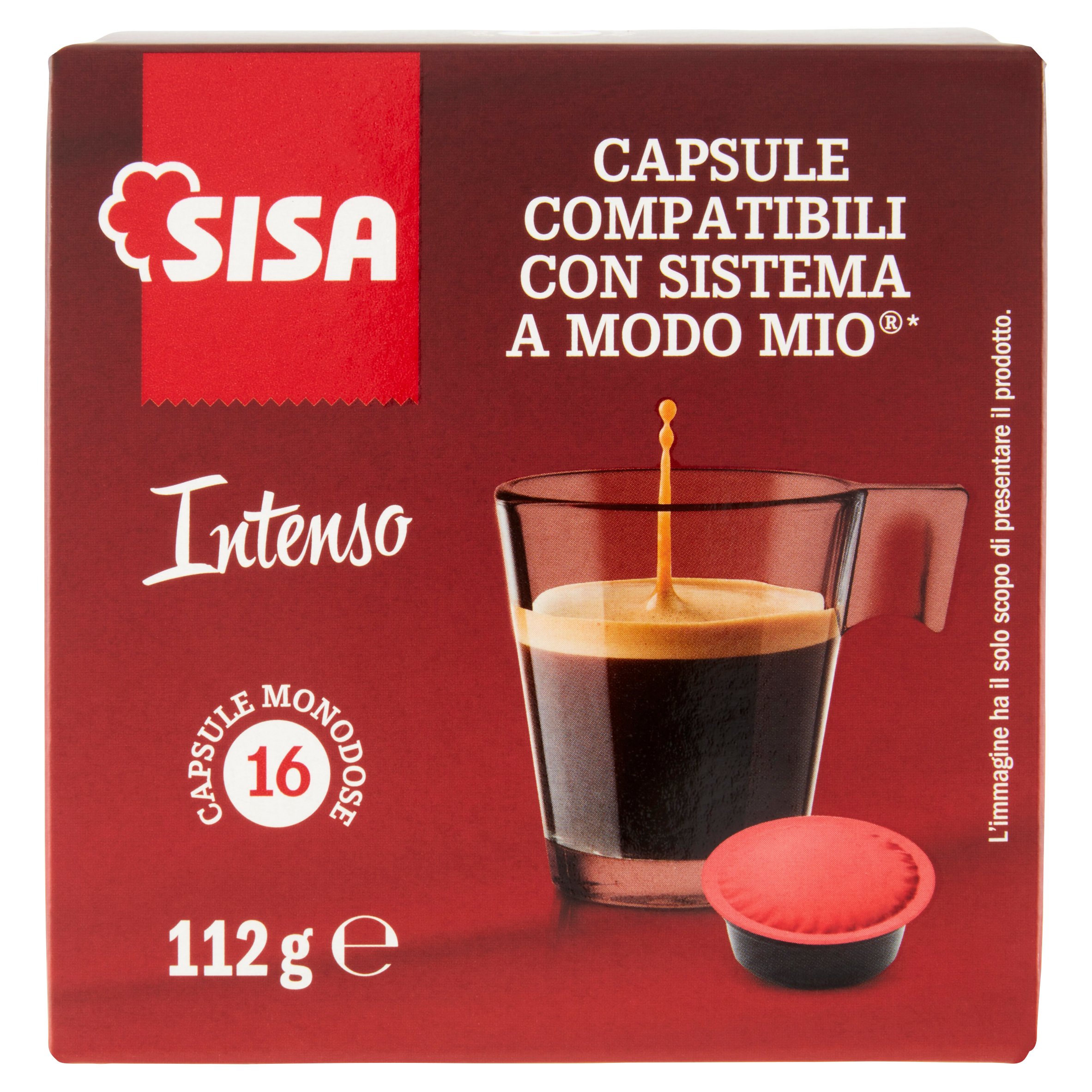 Sisa Capsule Compatibili con Sistema A Modo Mio* Intenso 16 x 7 g