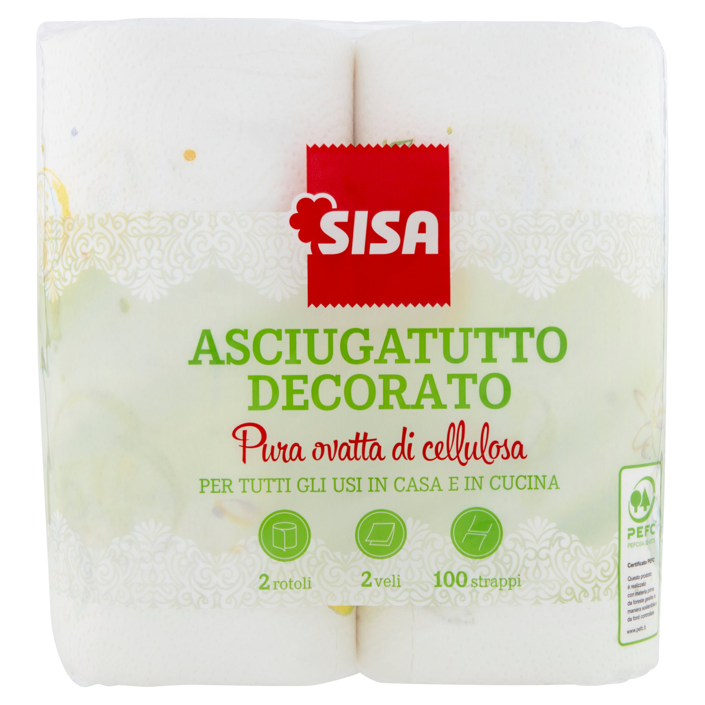 Sisa Asciugatutto Decorato Rotoli 2 pz