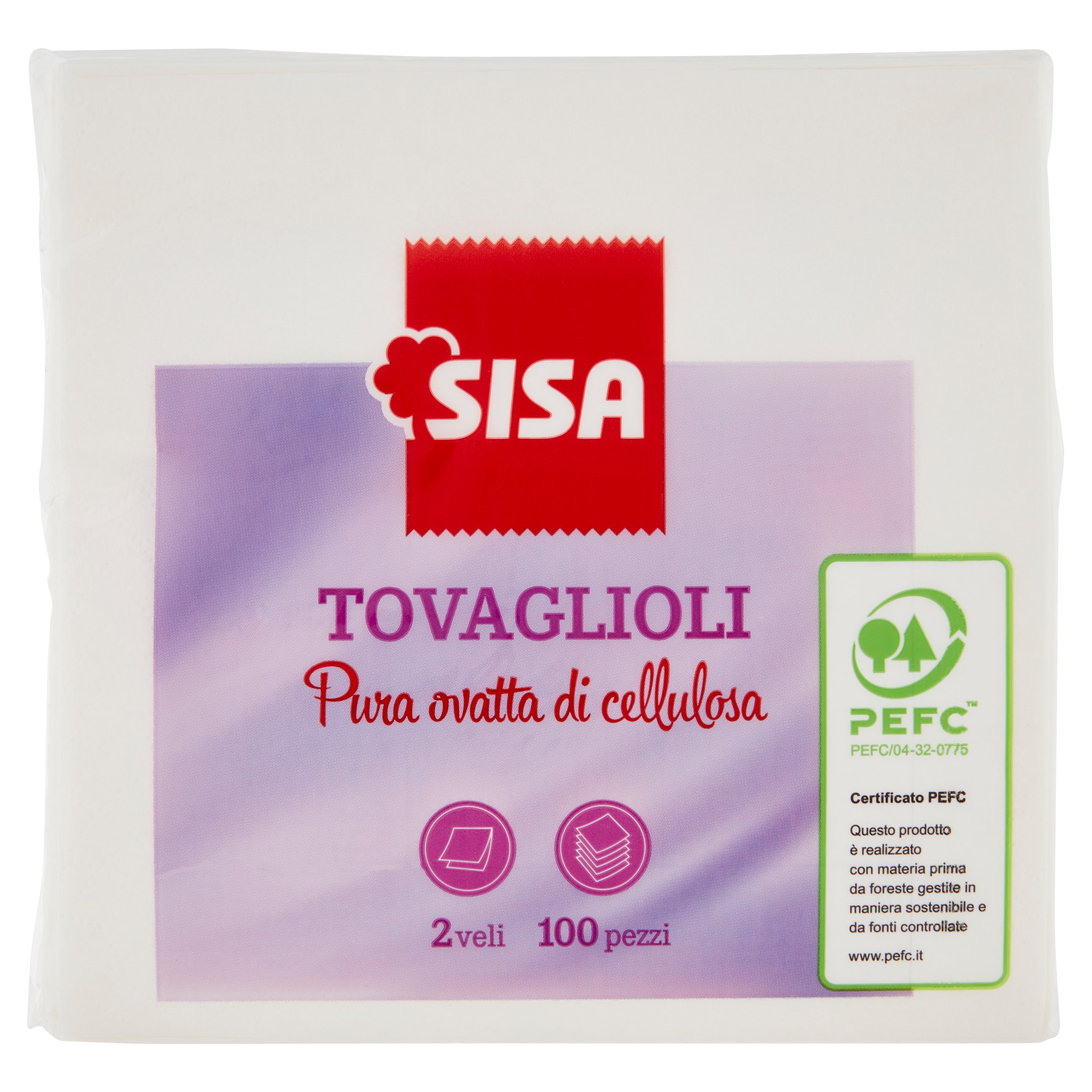 Sisa Tovaglioli Bianchi 2 veli 100 pz