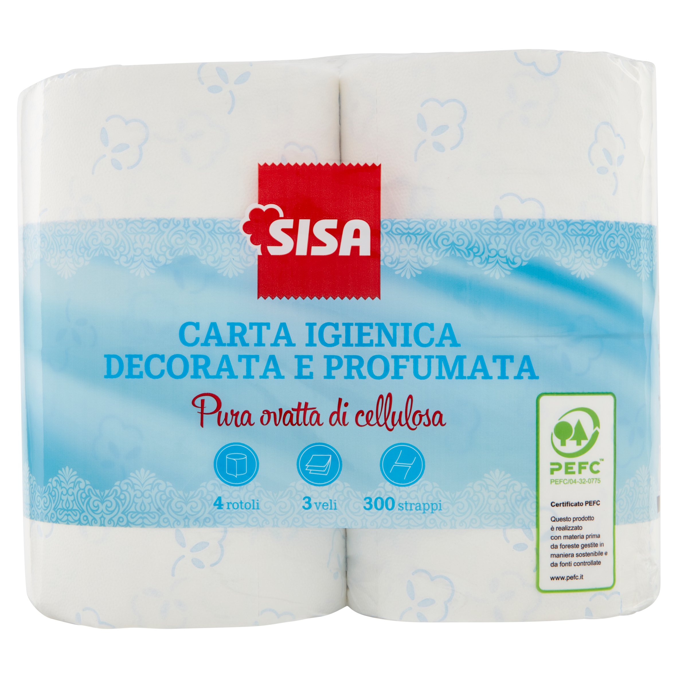 Sisa Carta Igienica Decorata e Profumata 3 veli 4 pz