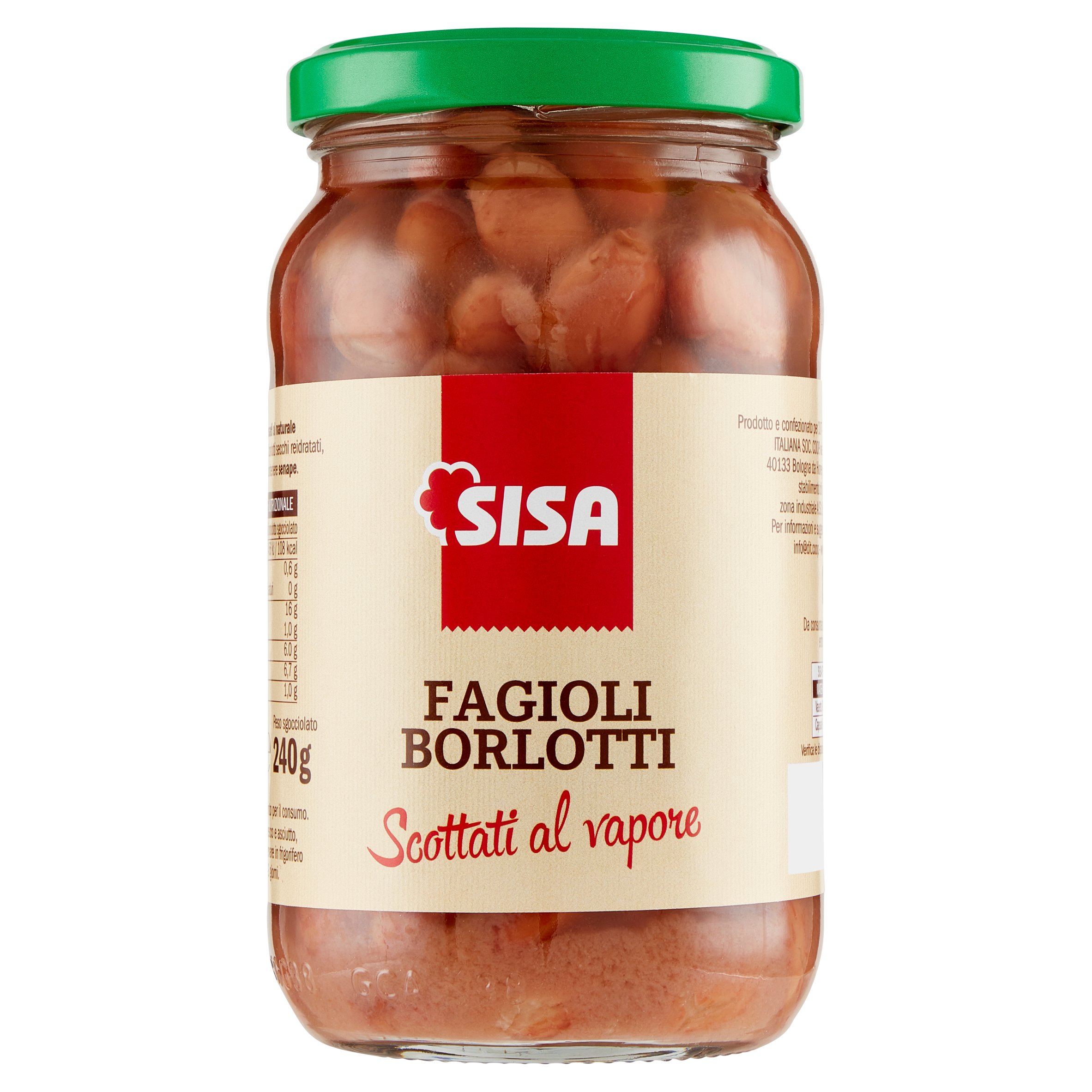 Sisa Fagioli Borlotti Scottati al vapore 360 g