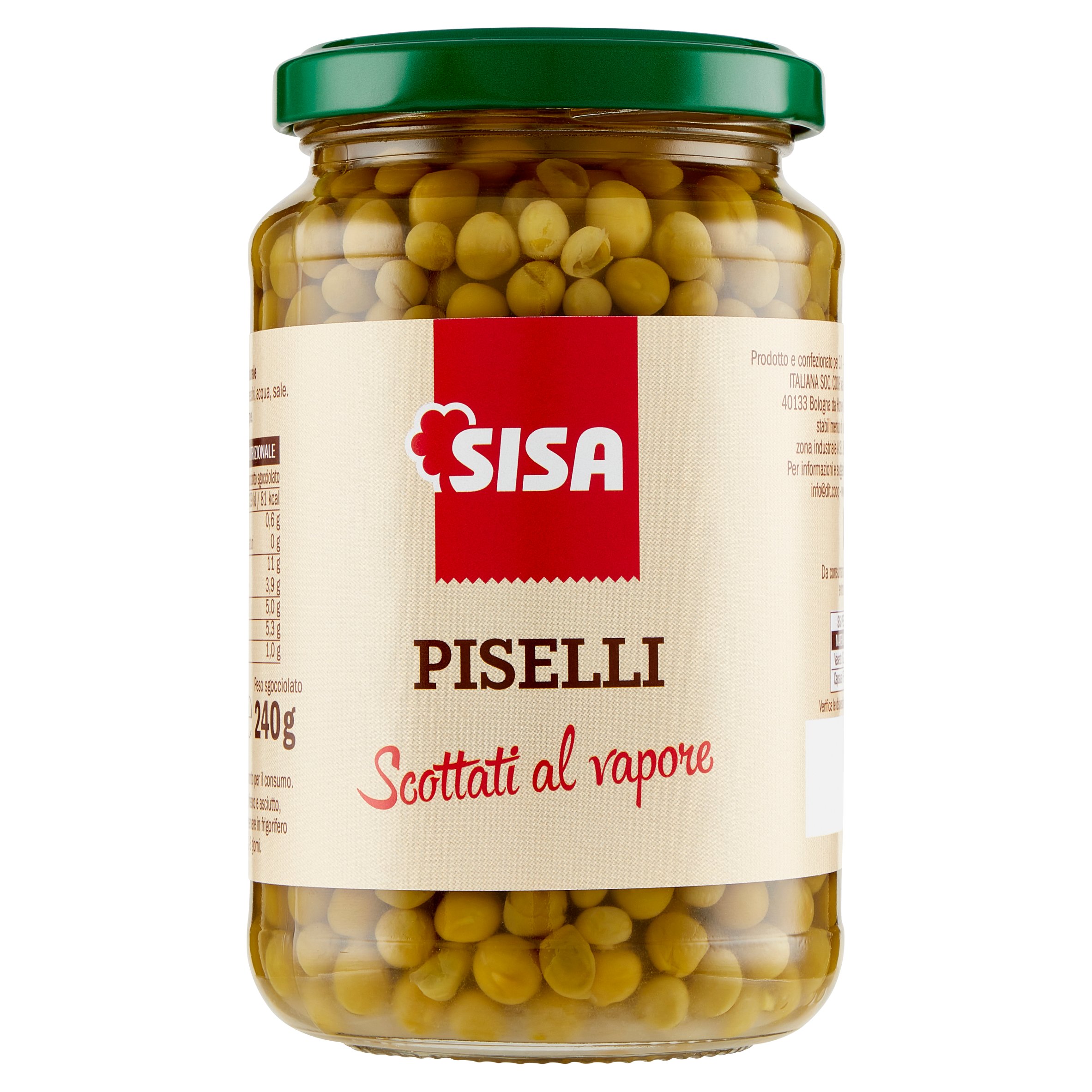 Sisa Piselli Scottati al vapore 360 g