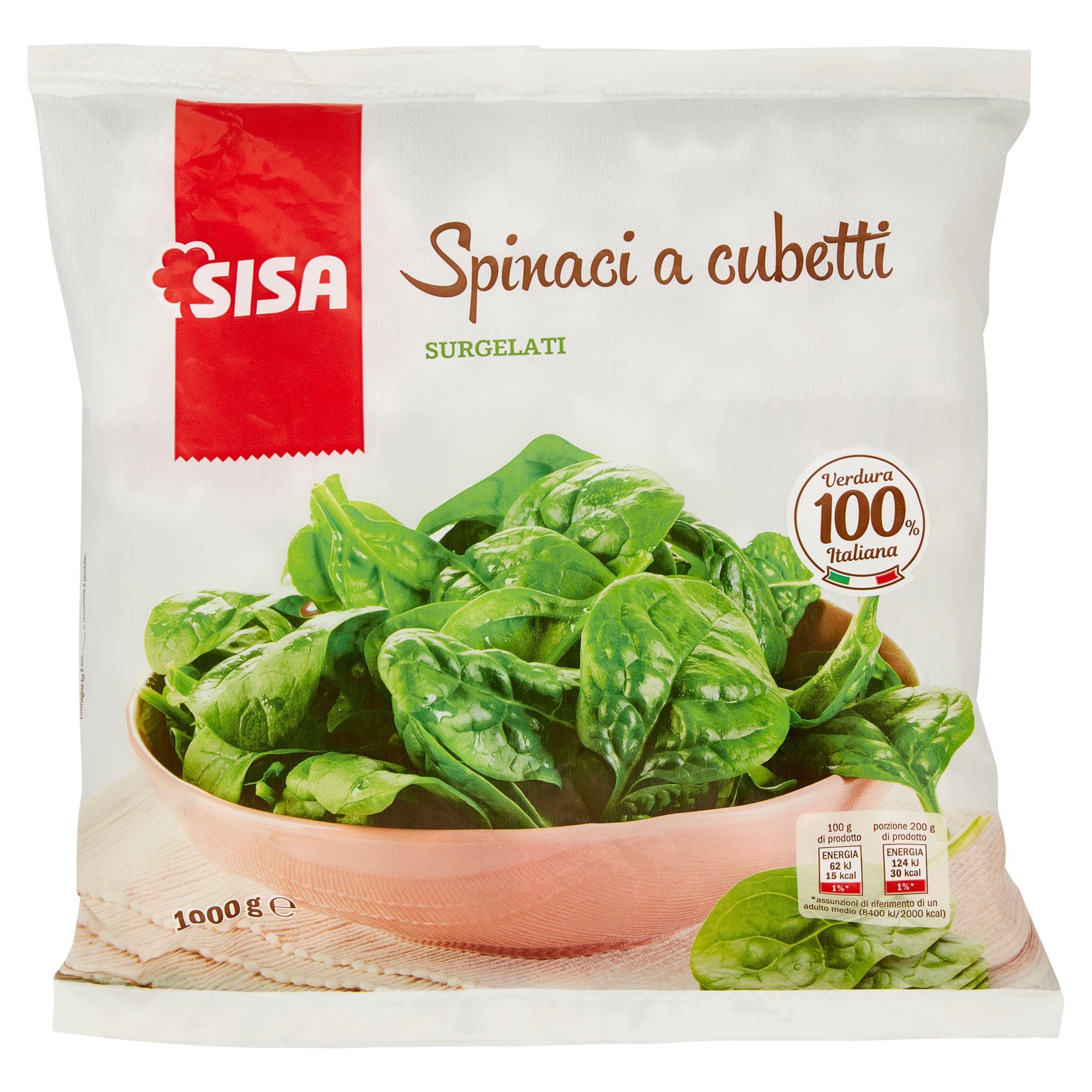 Sisa Spinaci a cubetti Surgelati 1000 g