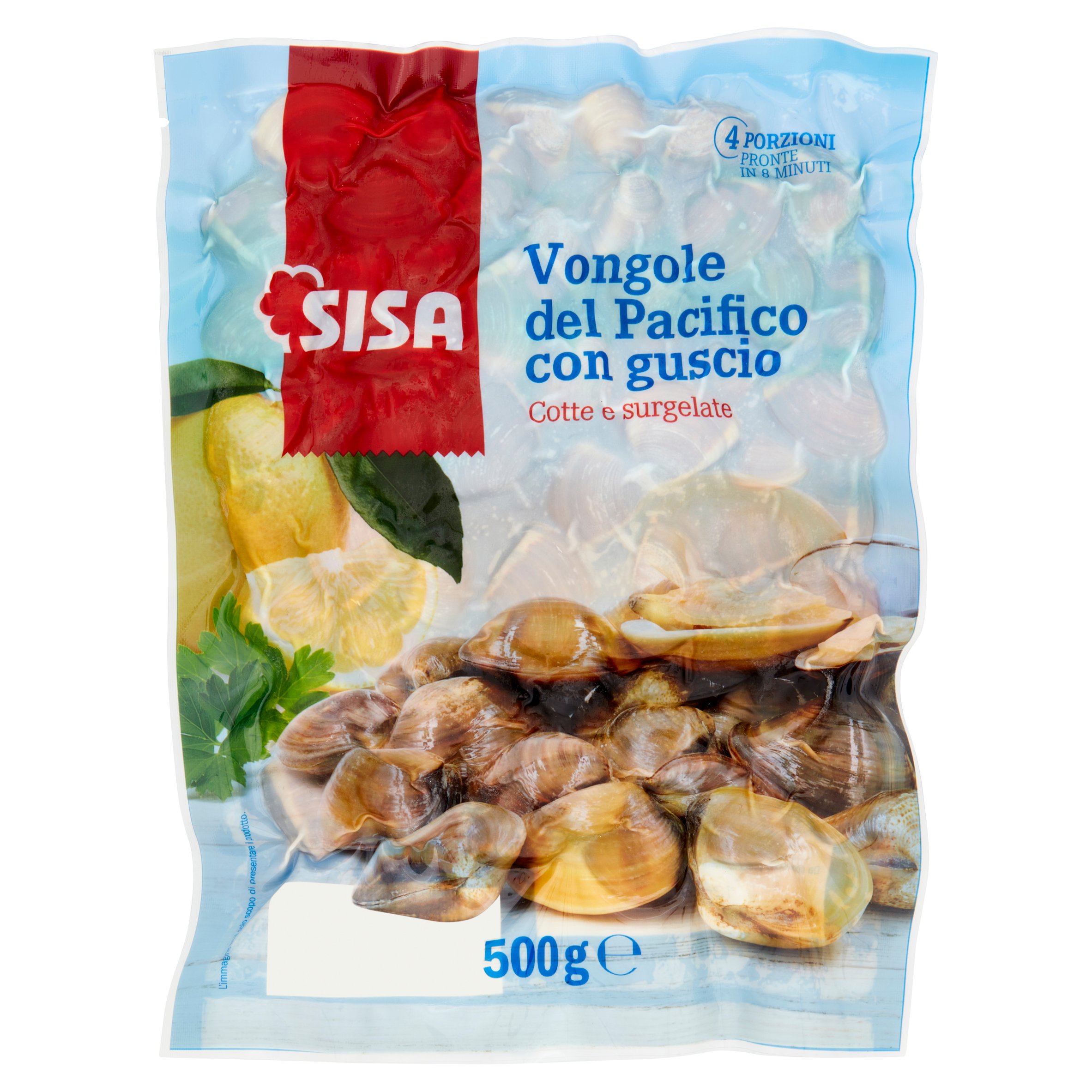 Sisa Vongole del Pacifico con guscio Cotte e surgelate 500 g