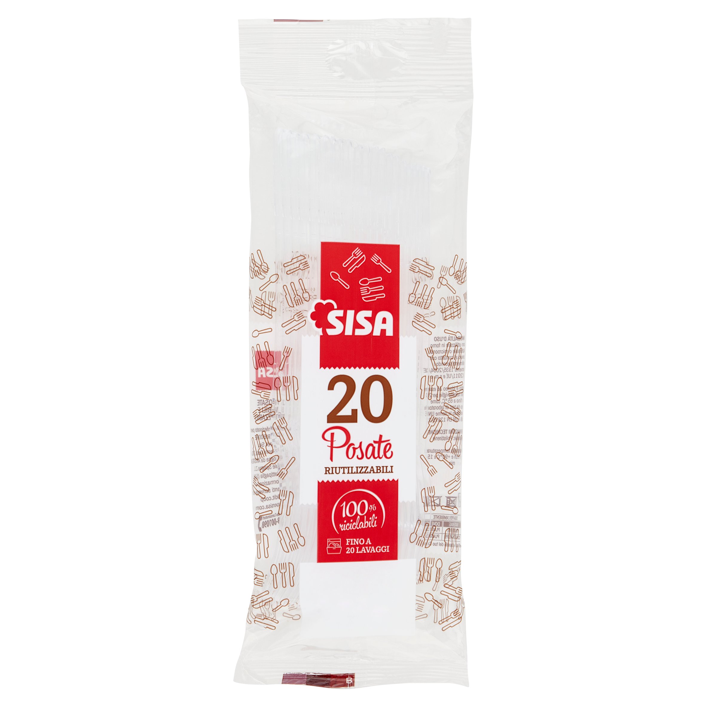 Sisa Posate Riutilizzabili Forchetta 20 pz