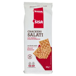 Sisa Crackers Salati con Granelli di Sale in Superficie 500 g